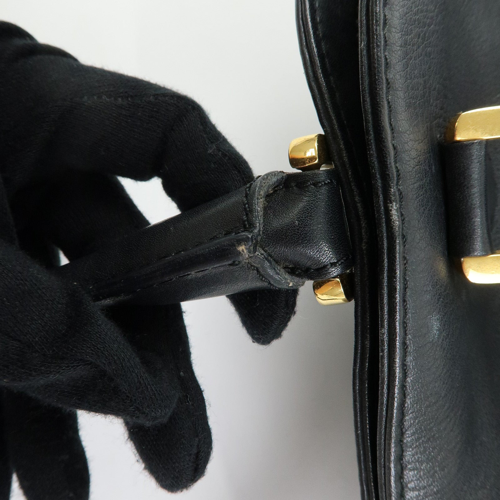 LOEWE Anagram Calf Leather Hand Bag  Black