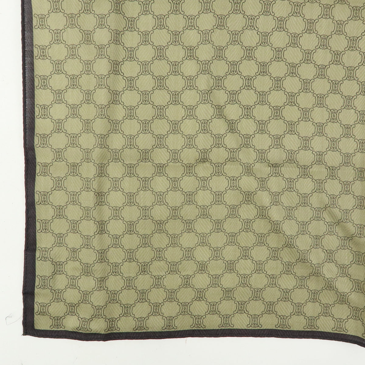 CELINE Macadam Lot of 2 Cotton 100% Scarf Handkerchief Brown Khaki