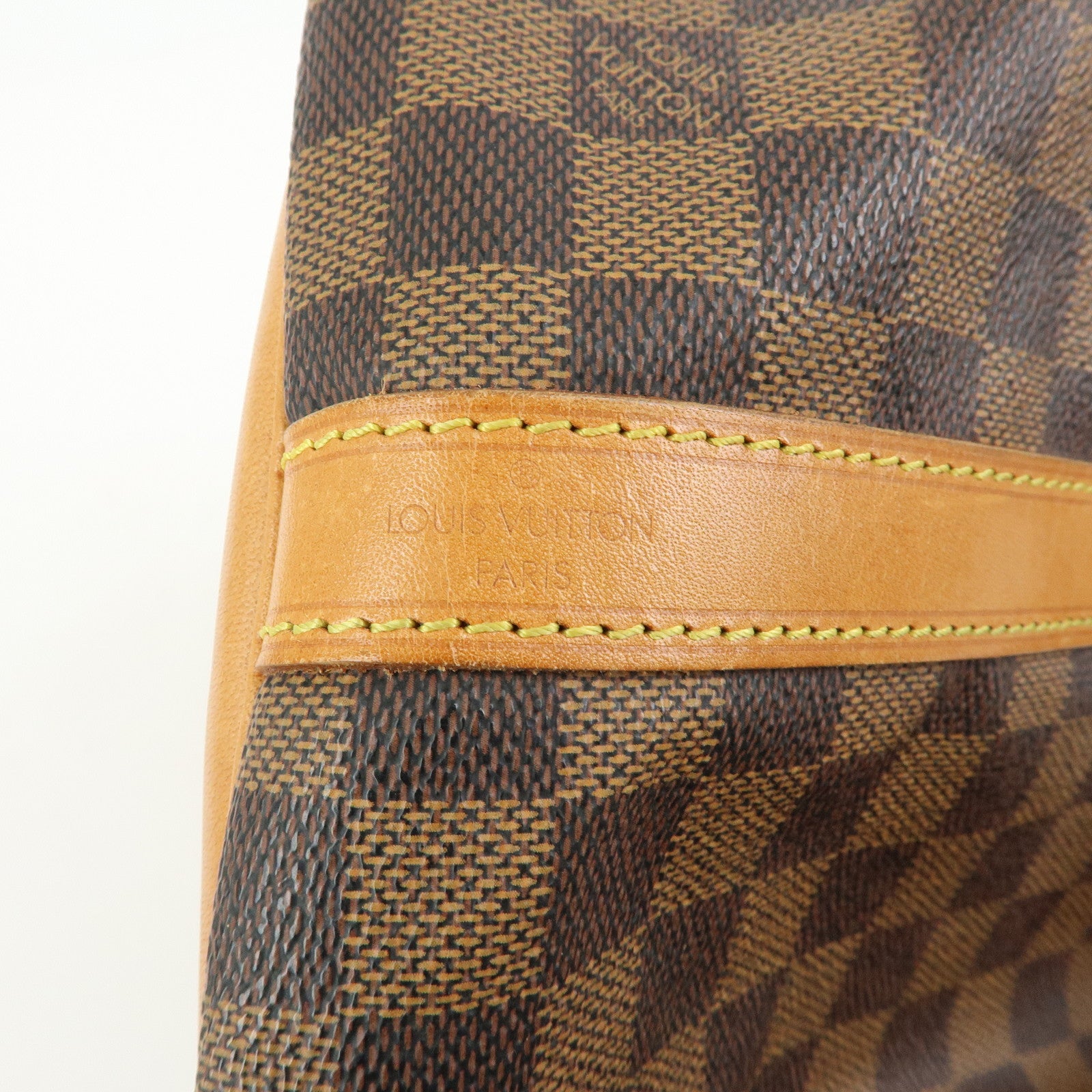 Louis Vuitton Damier Noe Canvas Leather Shoulder Bag Brown