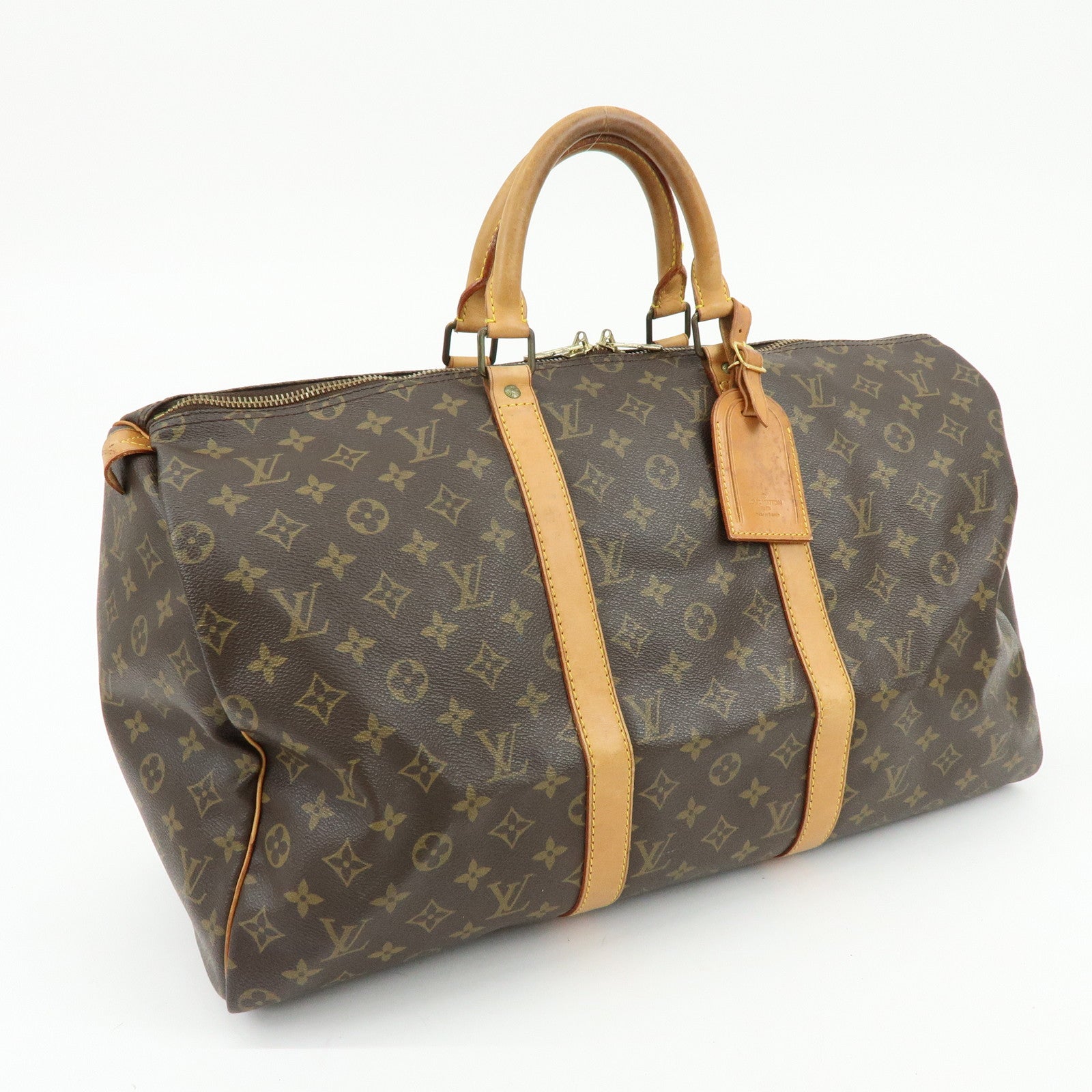Louis Vuitton Monogram Keep All 50 Boston Bag Hand Bag Brown M41426