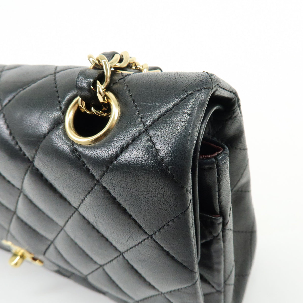 CHANEL Matelasse 25 Double Flap Lamb Skin Chain Shoulder Bag A01112