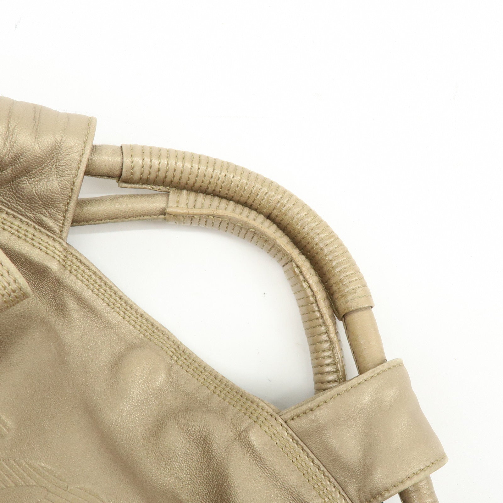 LOEWE Anagram Nappa Aire Leather Hand Bag Tote Bag Gold