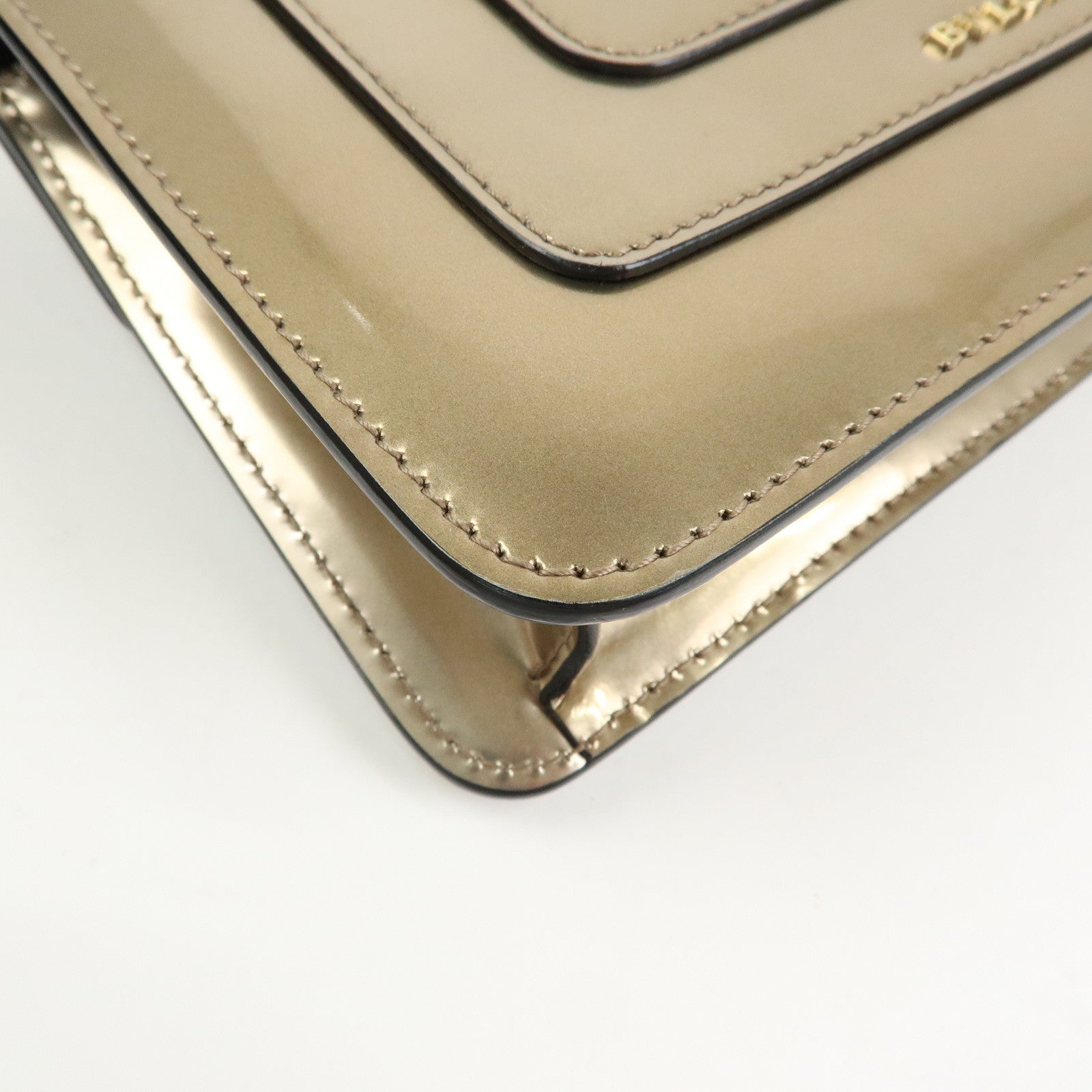 BVLGARI Serpenti Leather Forever Shoulder Crossbody Bag Gold Malachite