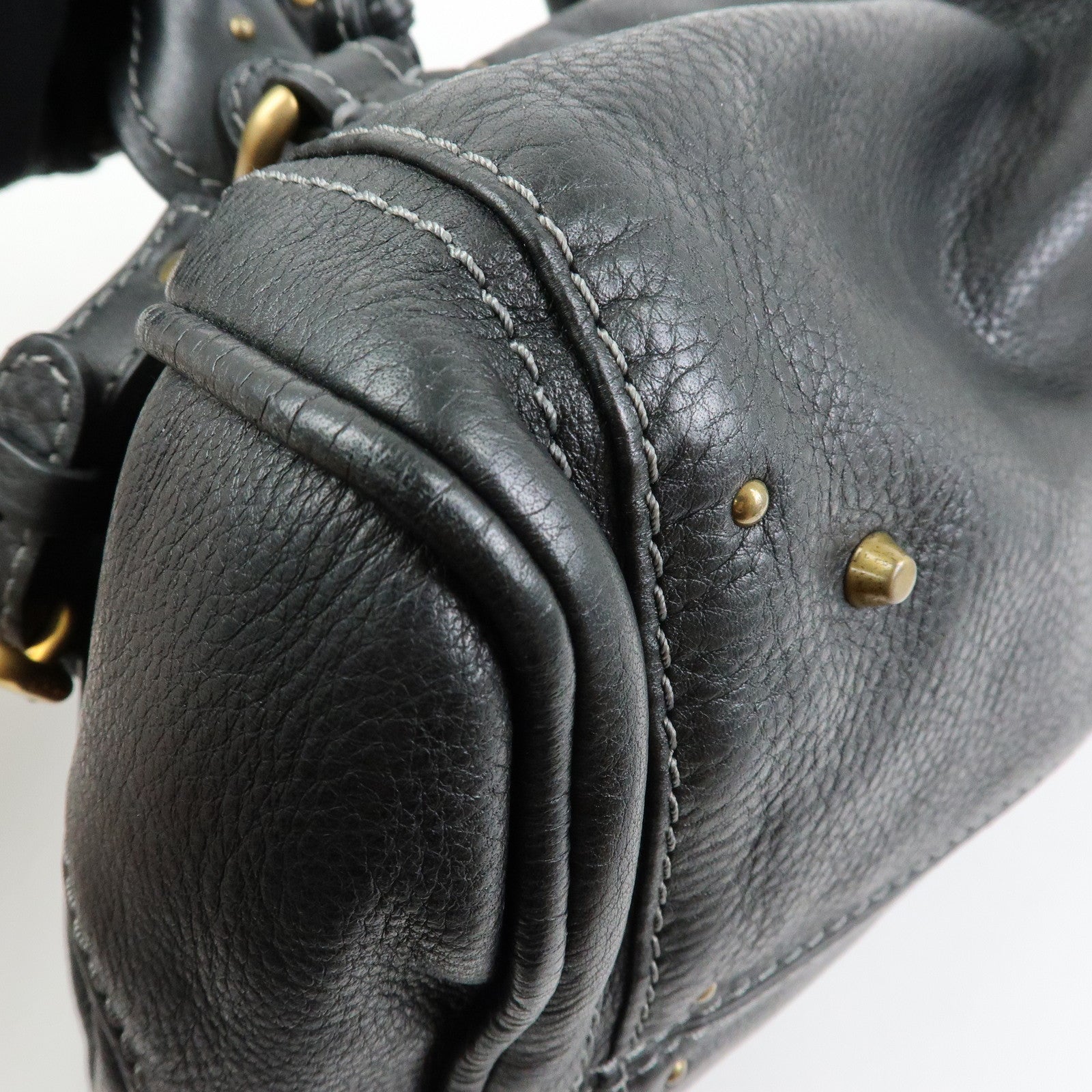 Chloe Paddington Leather Boston Bag Hand Bag Black