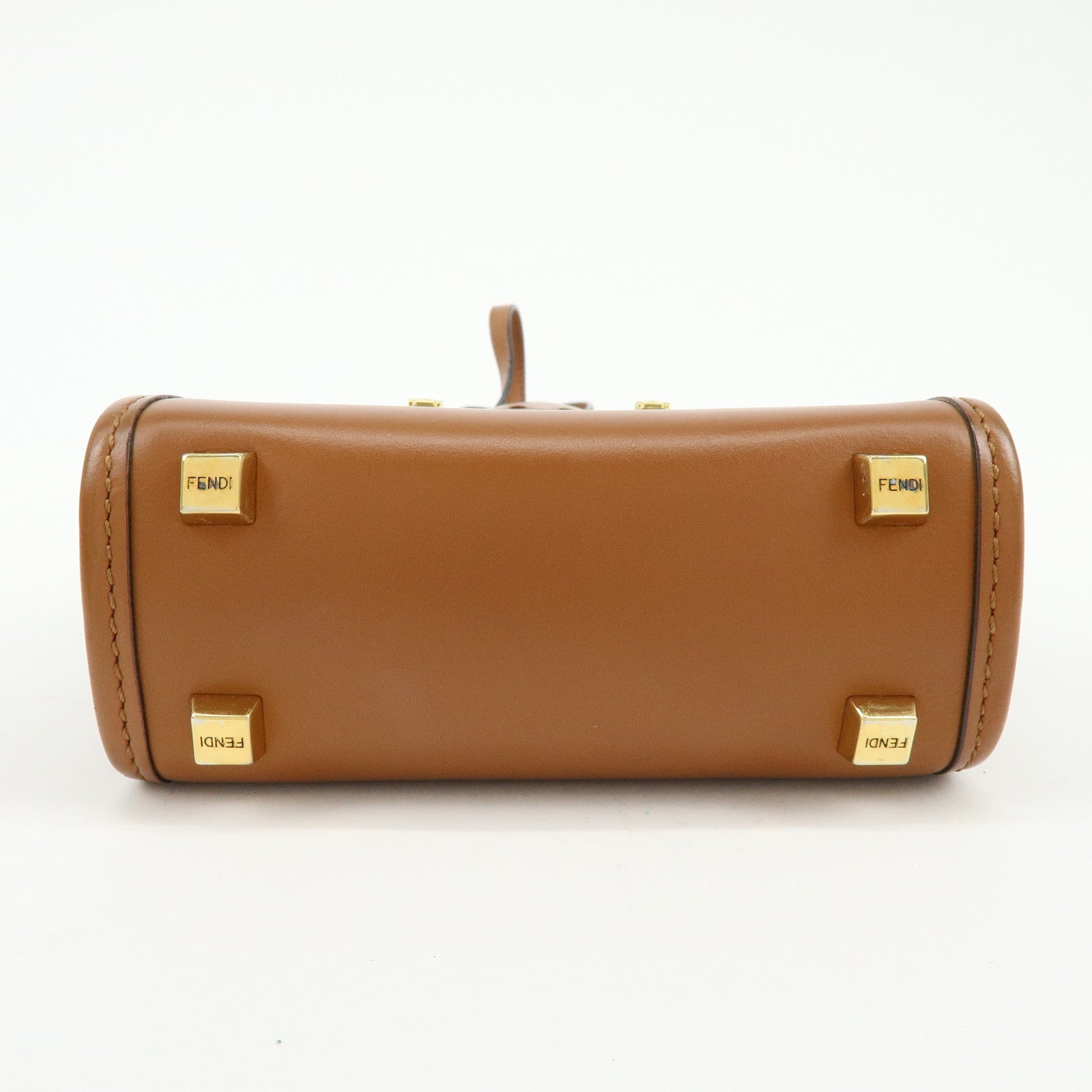 FENDI Sunshine Shopper Small 2Way Bag Shoulder Bag Camel 8BS051