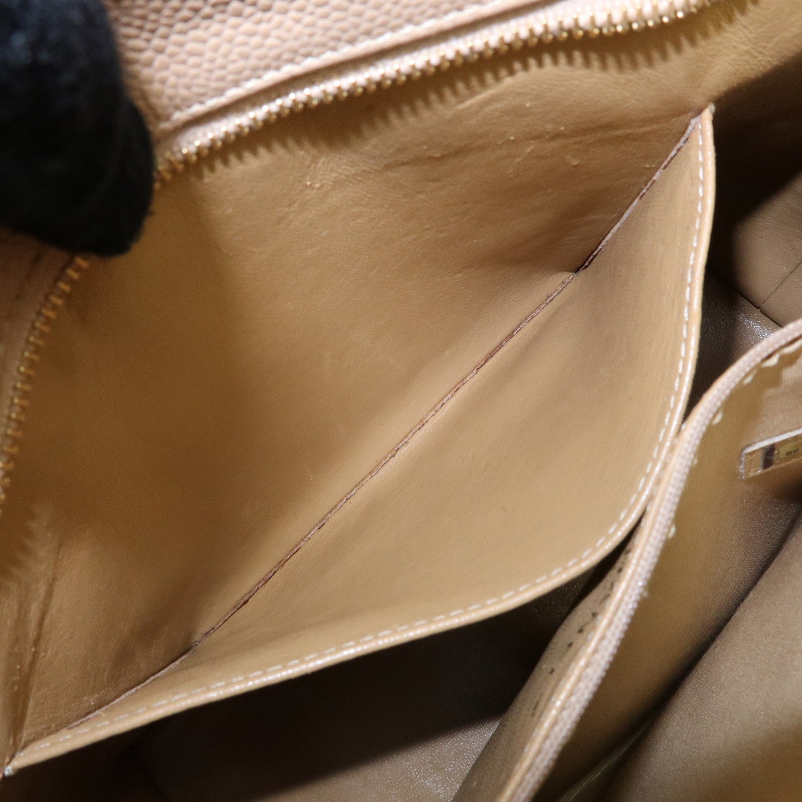 CHANEL Matelasse COCO Mark Caviarskin Medallion Tote Bag Beige A01804