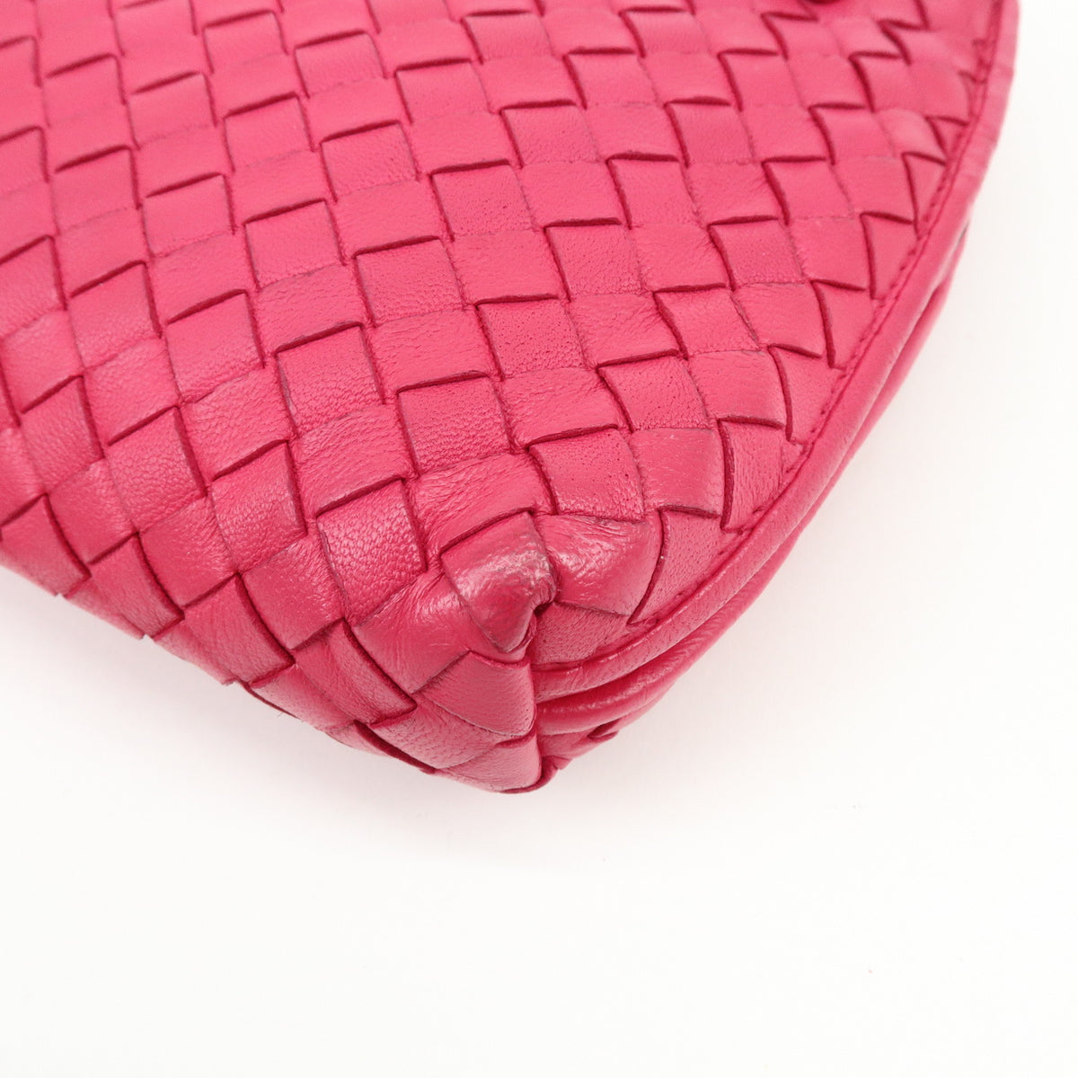 BOTTEGA VENETA Inttrecciato Nodini Leather Shoulder Bag Pink