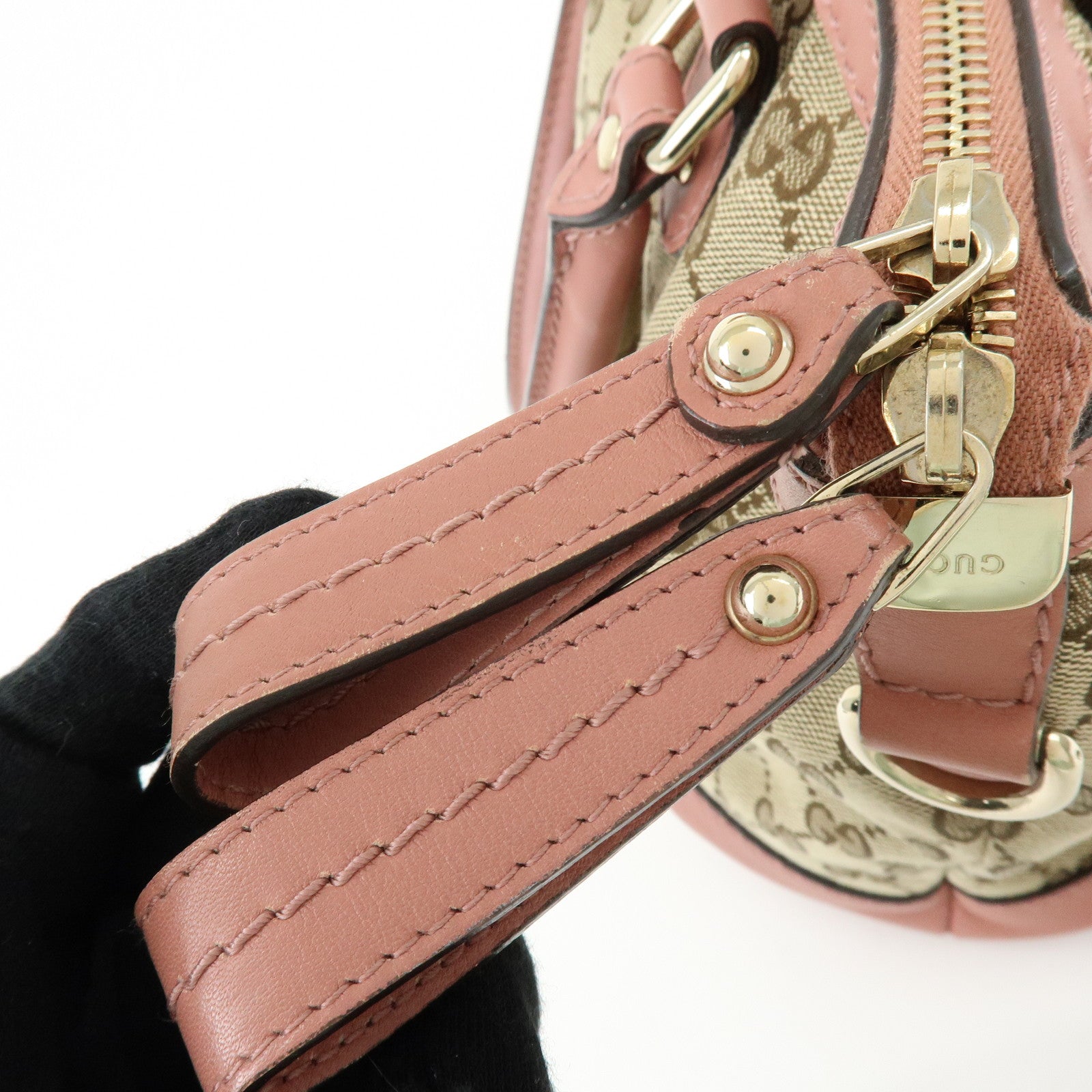 GUCCI Sukey GG Canvas Leather 2Way  Shoulder Bag Pink 247902