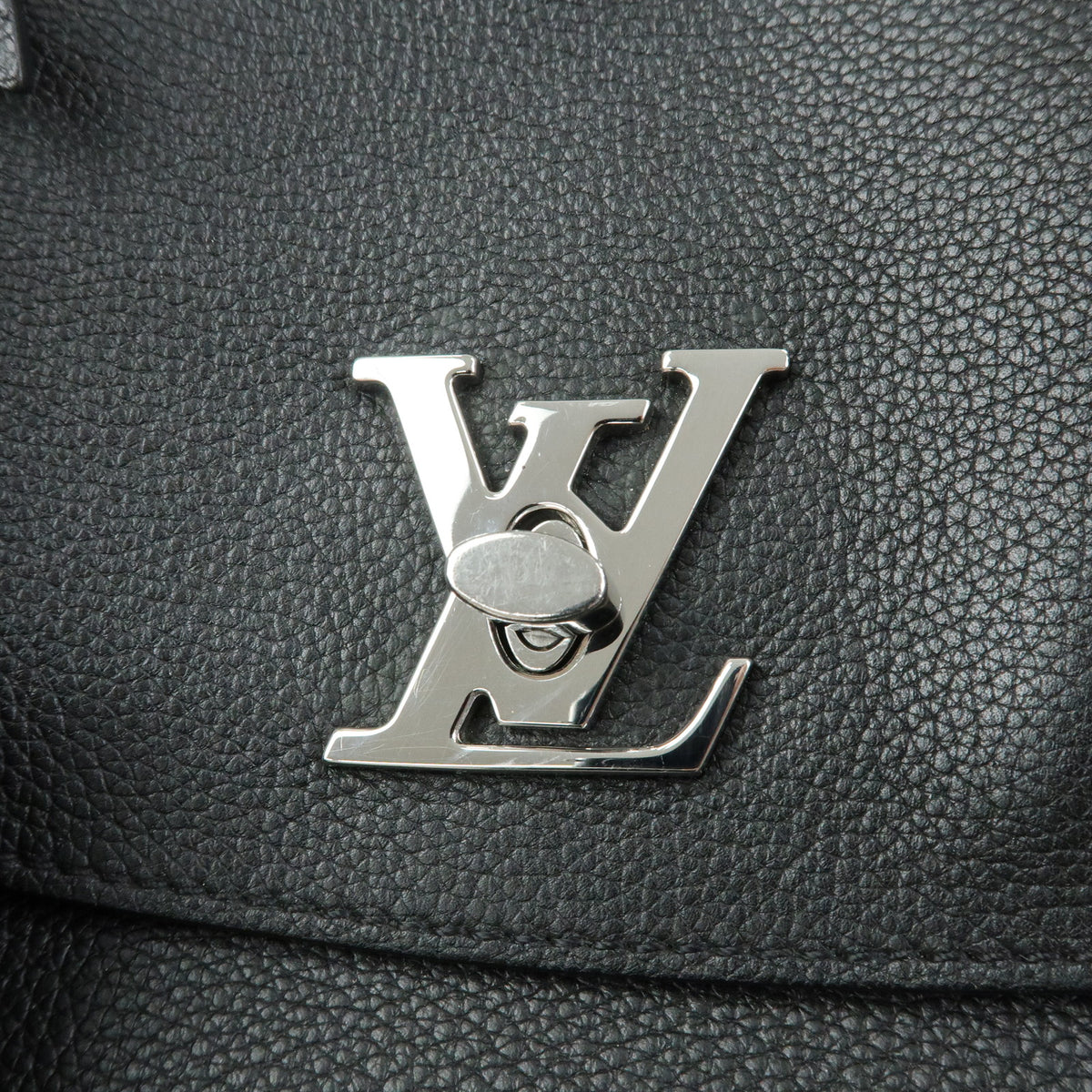 Louis Vuitton Lockme Ever MM Calf Leather 2Way Hand Bag Black M51395