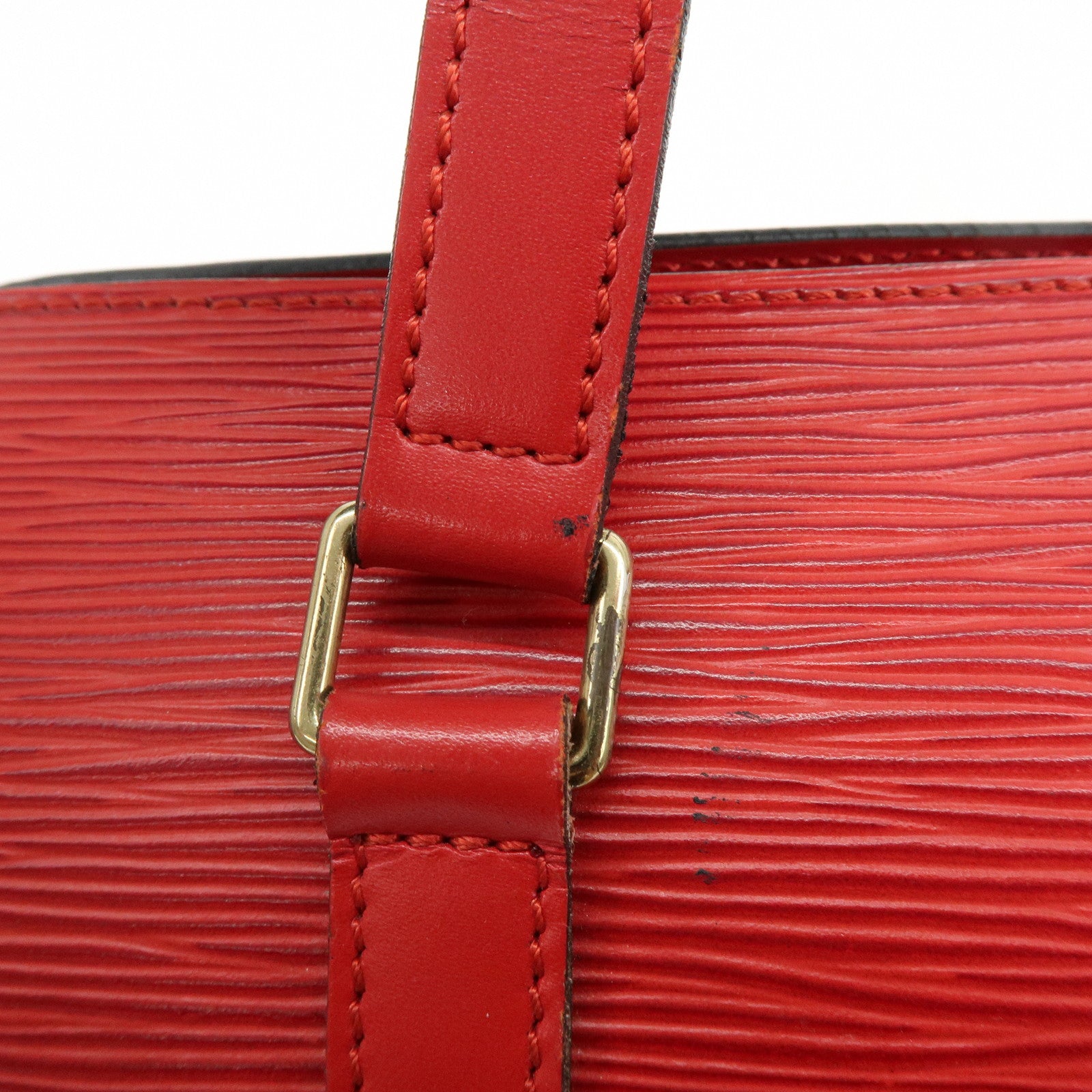 Louis Vuitton Epi Soufflot with Pouch Hand Bag Castilian Red M52227