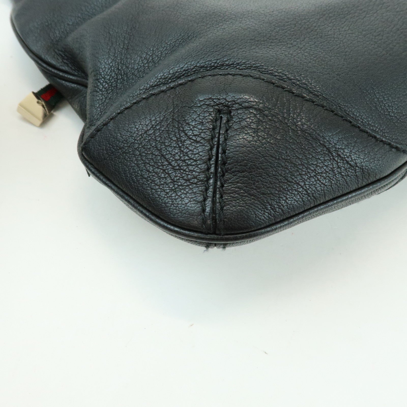 GUCCI Sherry Leather Shoulder Bag Hand Bag Black 154392