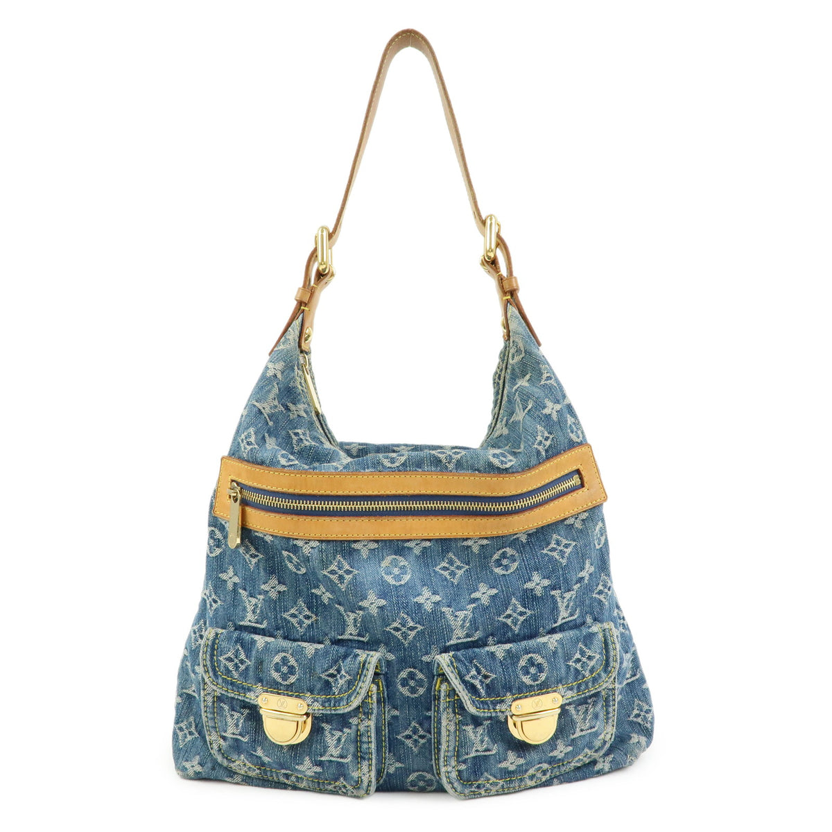 Louis Vuitton Monogram Denim Baggy GM Shoulder Bag Blue M95048
