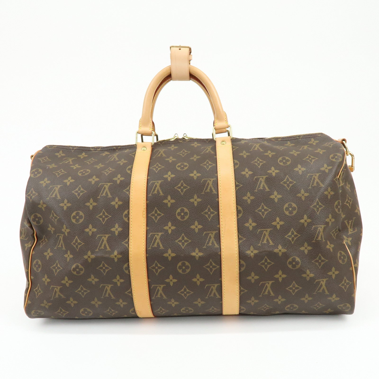 Louis Vuitton Monogram Keep All Bandouliere 50 Boston Bag Brown M41416