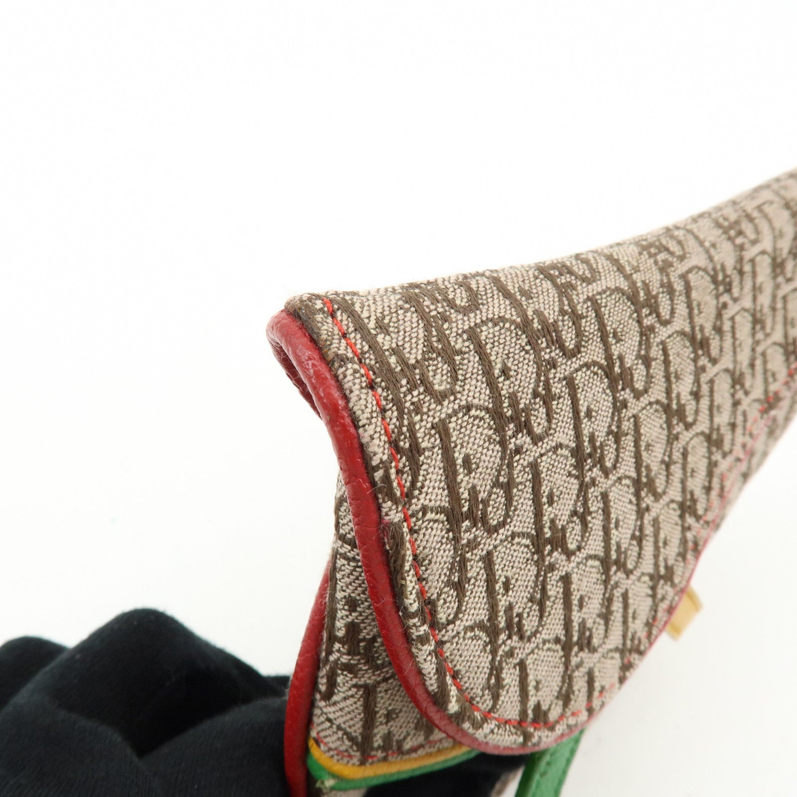 Christian Dior Trotter Saddle Rasta Canvas Leather Waist Bag Beige