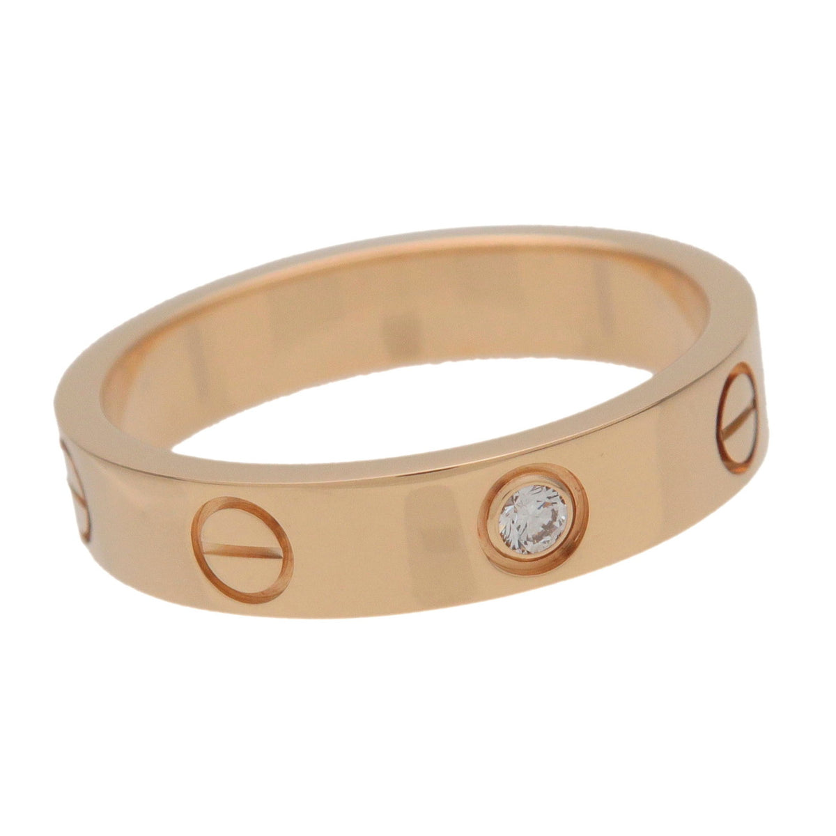 Cartier Mini Love 1P Diamond Ring K18 750YG #51 US5.75 EU51 HK12