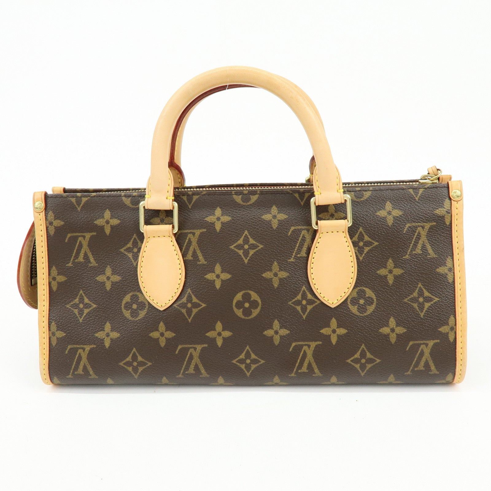Louis Vuitton Monogram Canvas Leather Popincourt Hand Bag Brown M40009