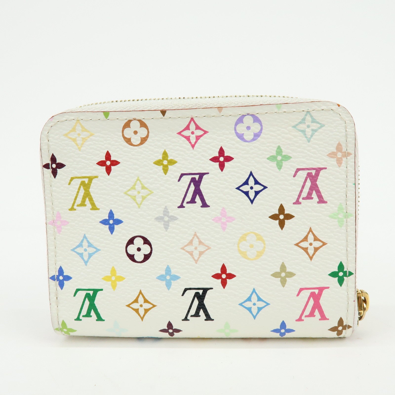 Louis Vuitton Monogram Multicolor Round Zippy Coin Purse Blanc M93741