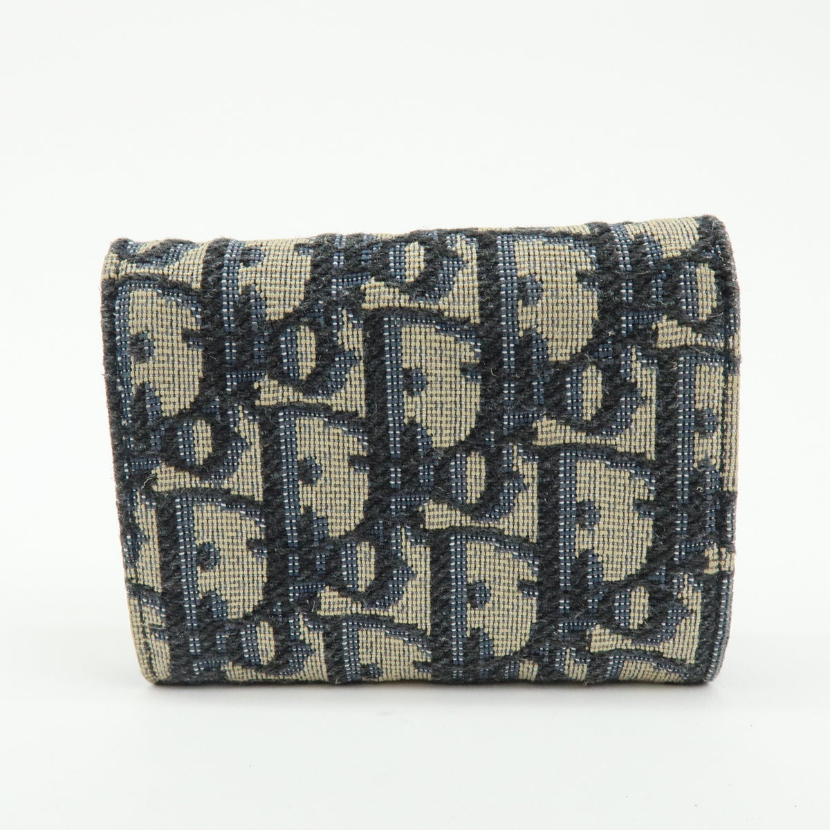 Christian Dior Oblique Jacquard Canvas Leather Tri-fold Compact Wallet