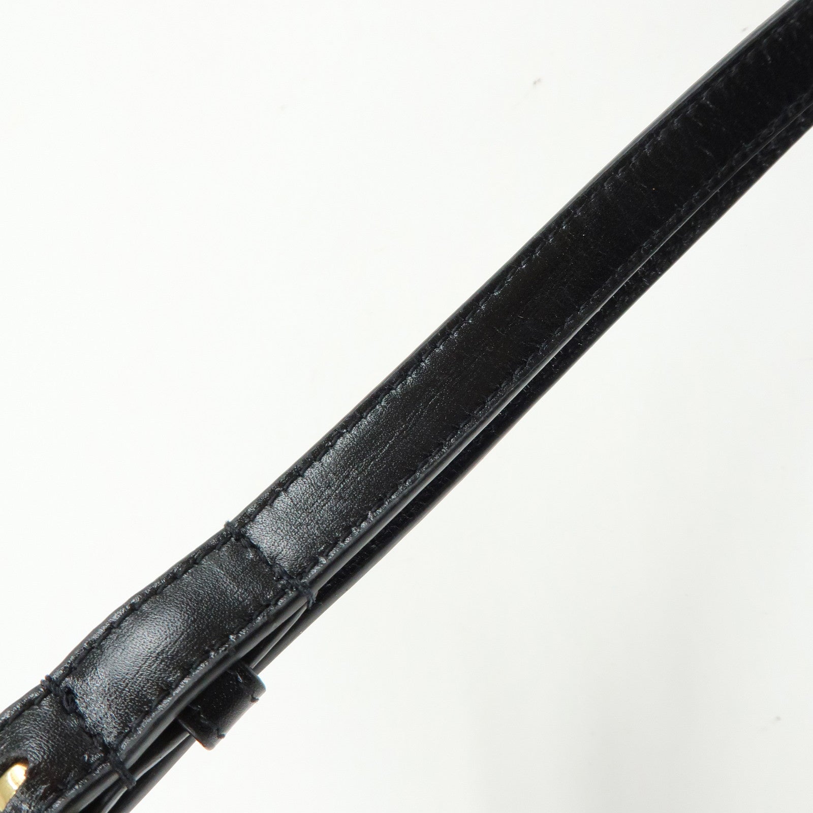 SAINT LAURENT PARIS Calf Leather Flap Shoulder Bag Black 769162