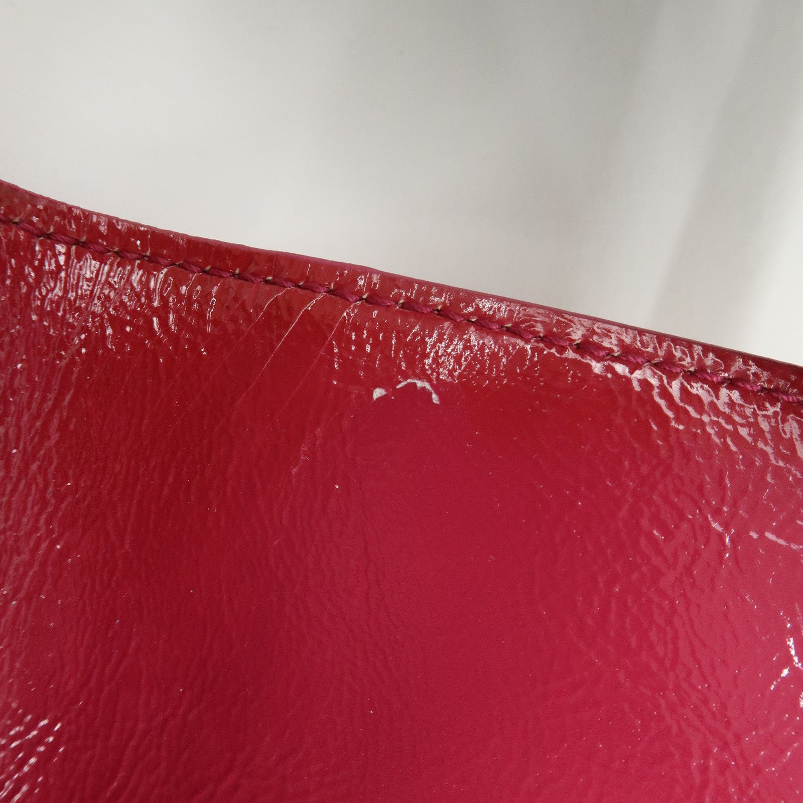 SAINT LAURENT PARIS Cassandra Patent Leather Clutch Bag Pink 203855