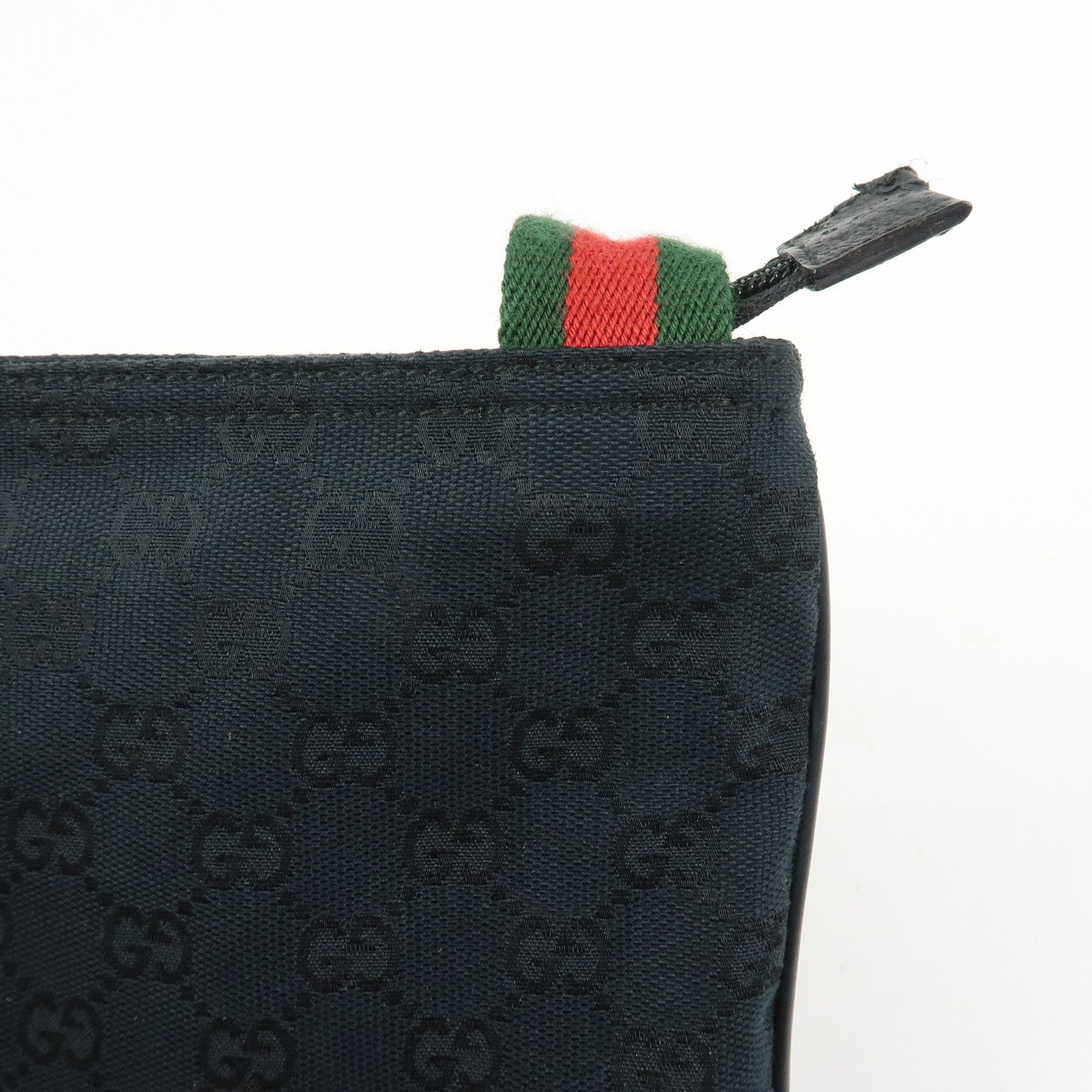 GUCCI Sherry GG Canvas Leather Shoulder Bag Messenger Bag Black