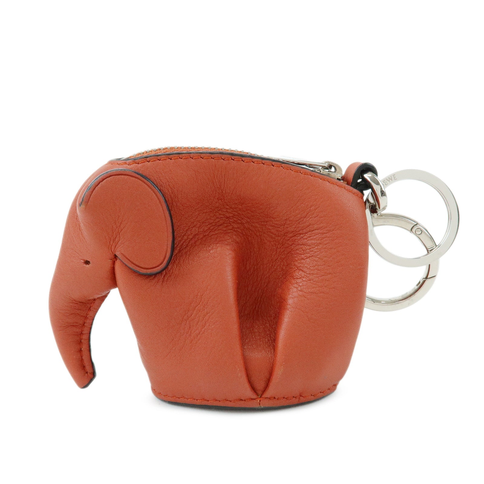 LOEWE Animal Collection Leather Elephant Coin Purse  Orange