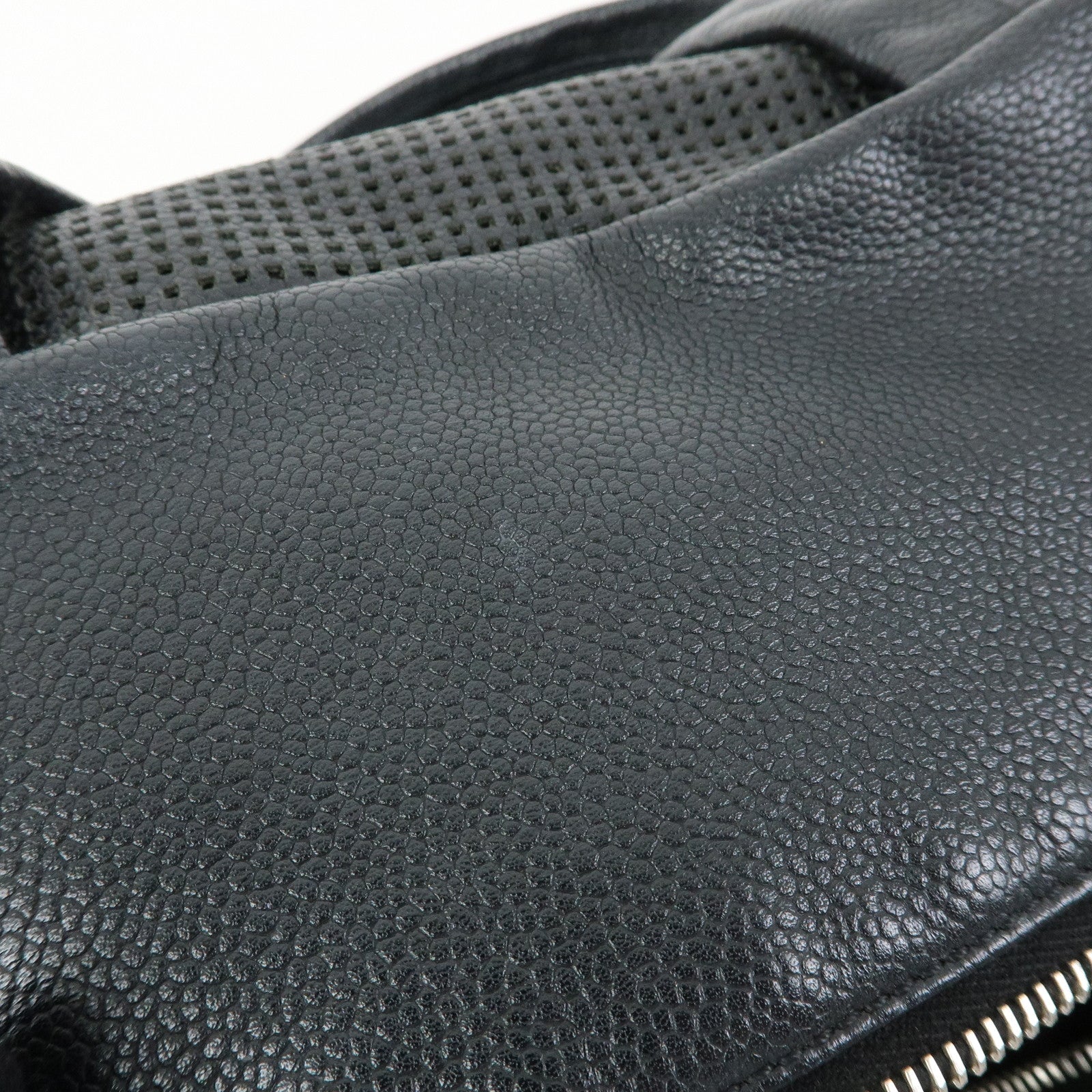 CHANEL COCO Mark Calf Leather Hand Bag Tote Bag Black
