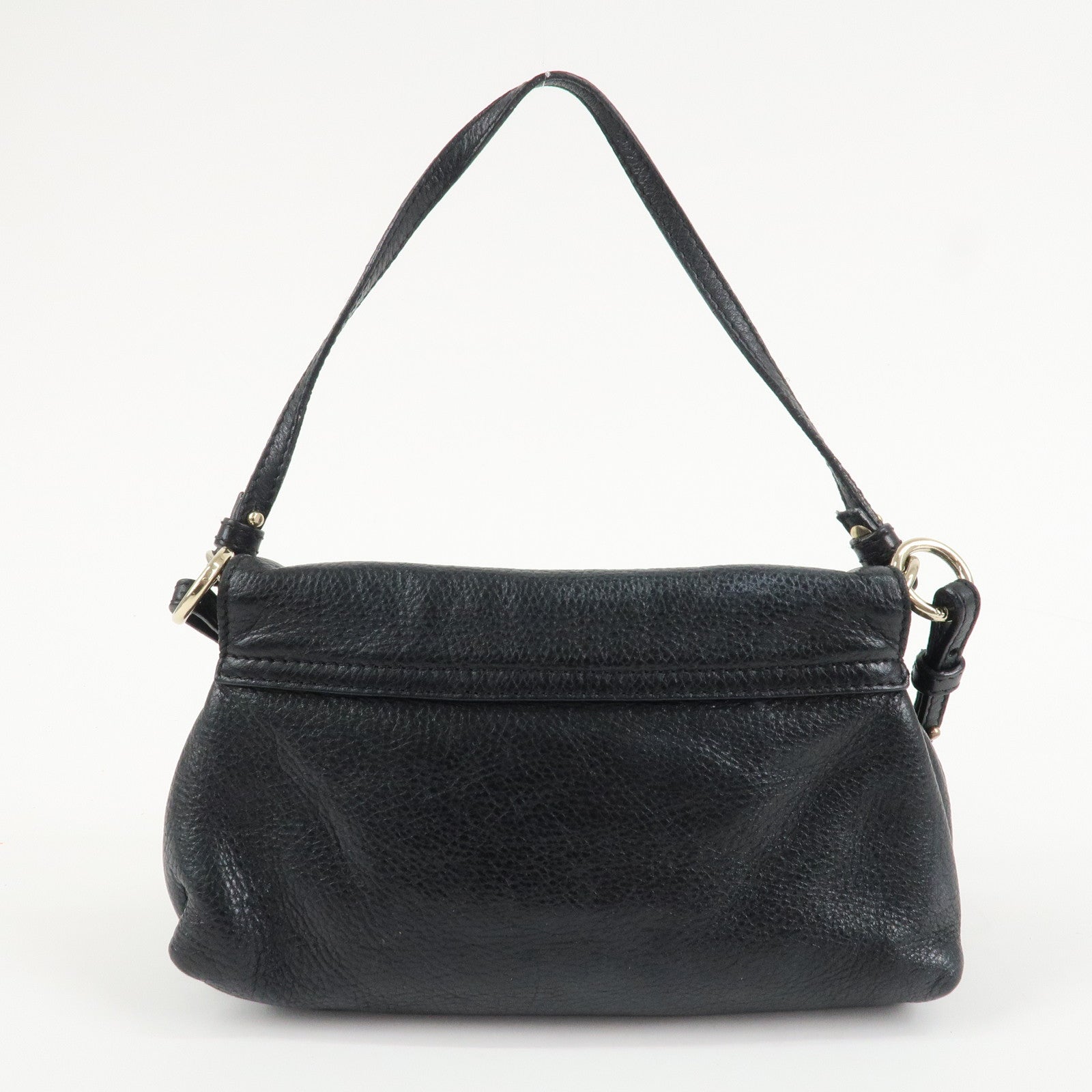 Chloe Lily Metal Ribbon Leather 2Way Shoulder Bag Hand Bag Black Used