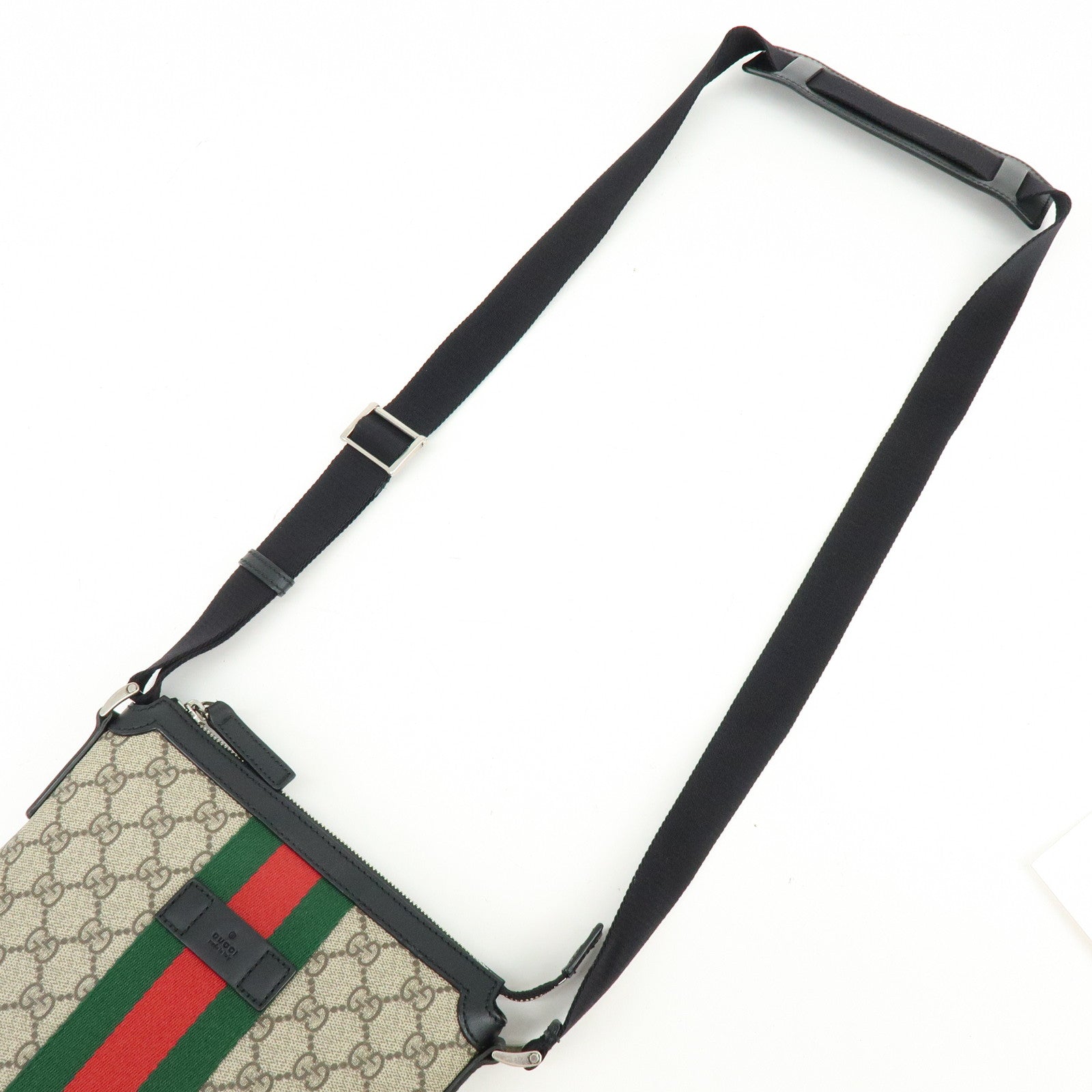GUCCI Sherry GG Supreme Leather Shoulder Crossbody Bag Beige 471454