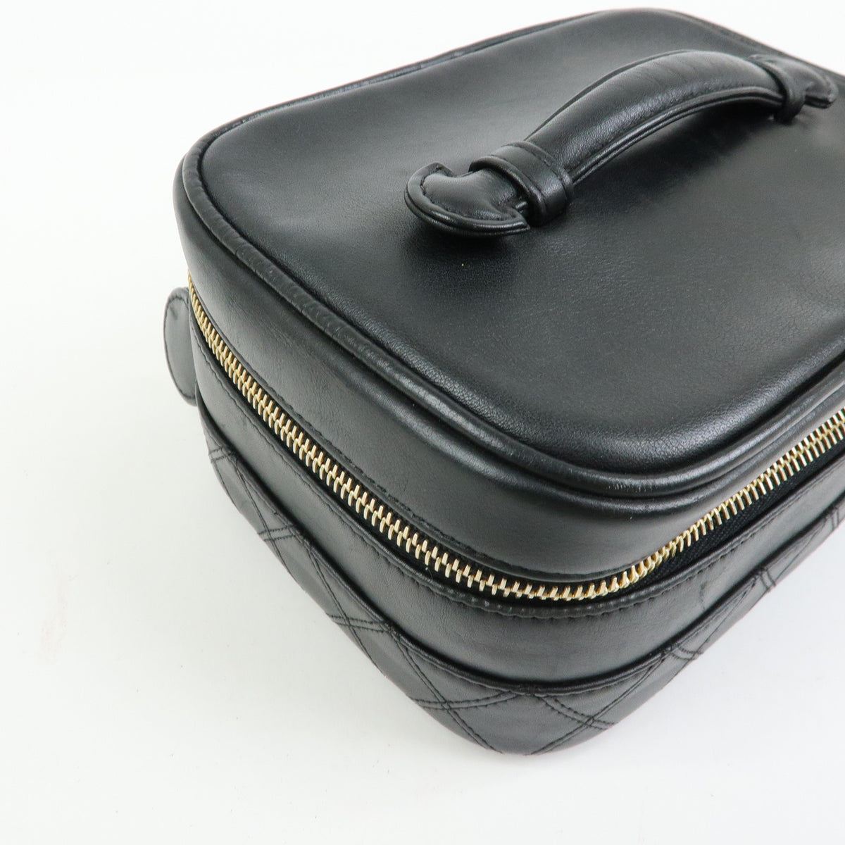CHANEL Bicolore COCO Mark Calf Leather Vanity Bag Black A01618