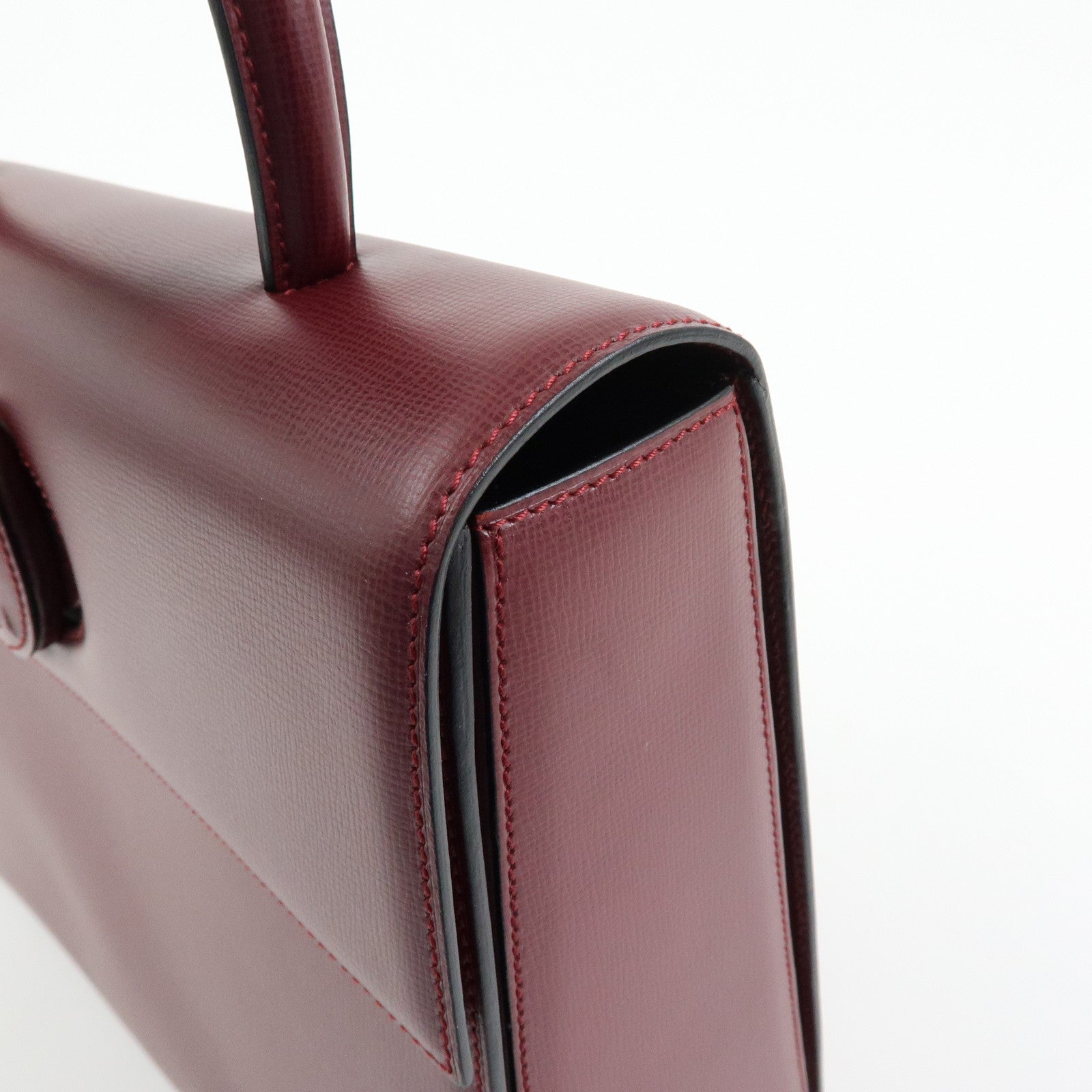 Cartier Must de Cartier Leather Top Handle Hand Bag Bordeaux