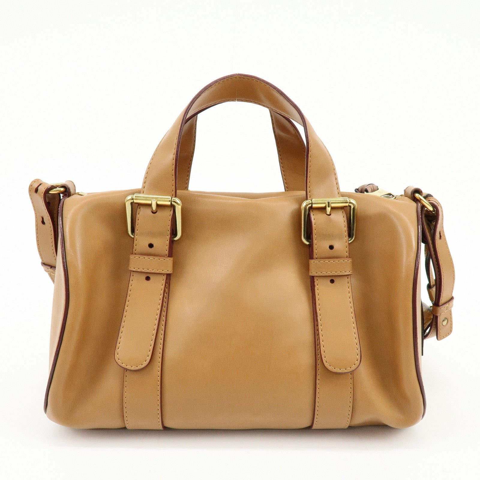 Chloe Sam Leather 2Way Bag Hand Shoulder Bag Brown Camel