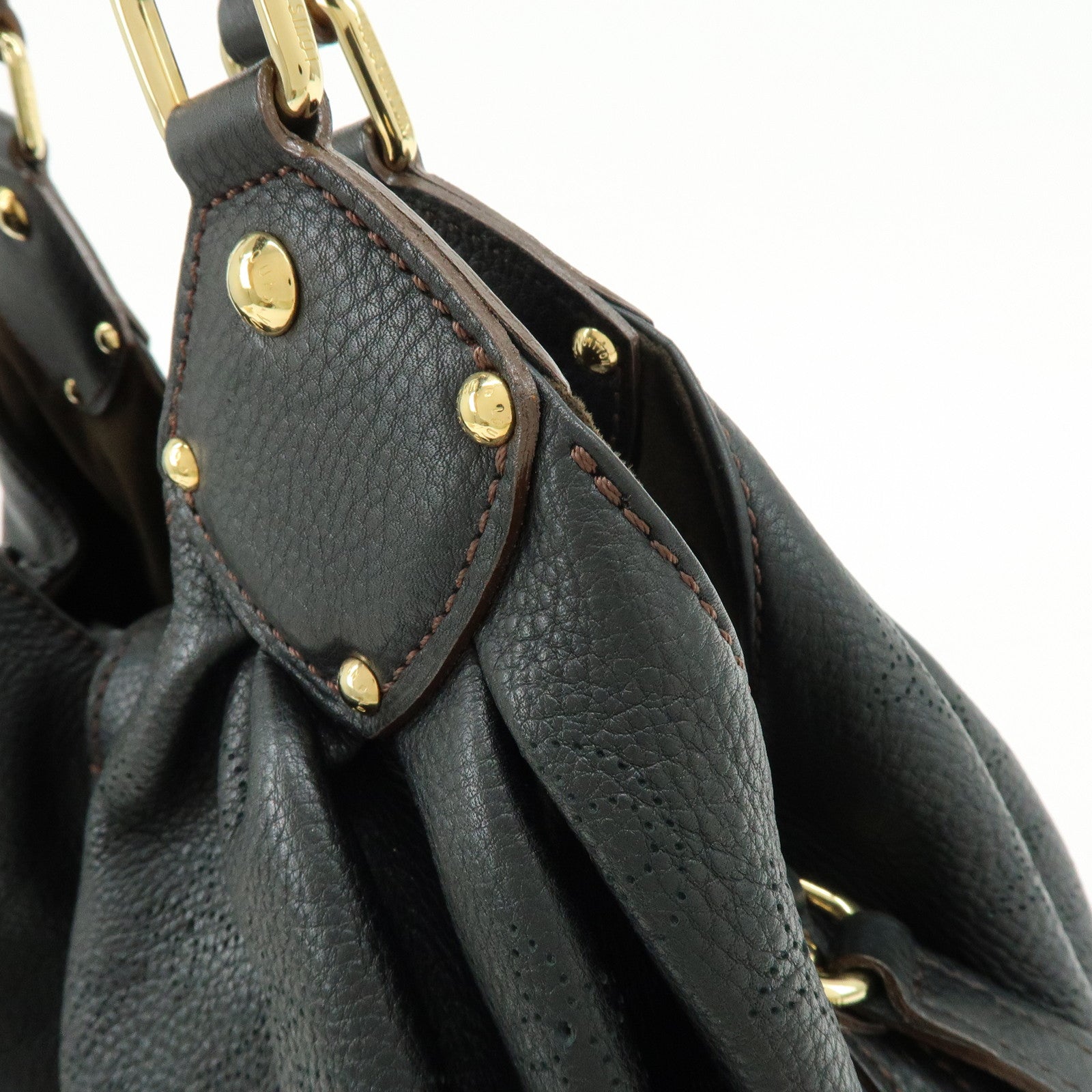 Louis Vuitton Monogram Mahina L Leather Shoulder Bag Noir Black M95765