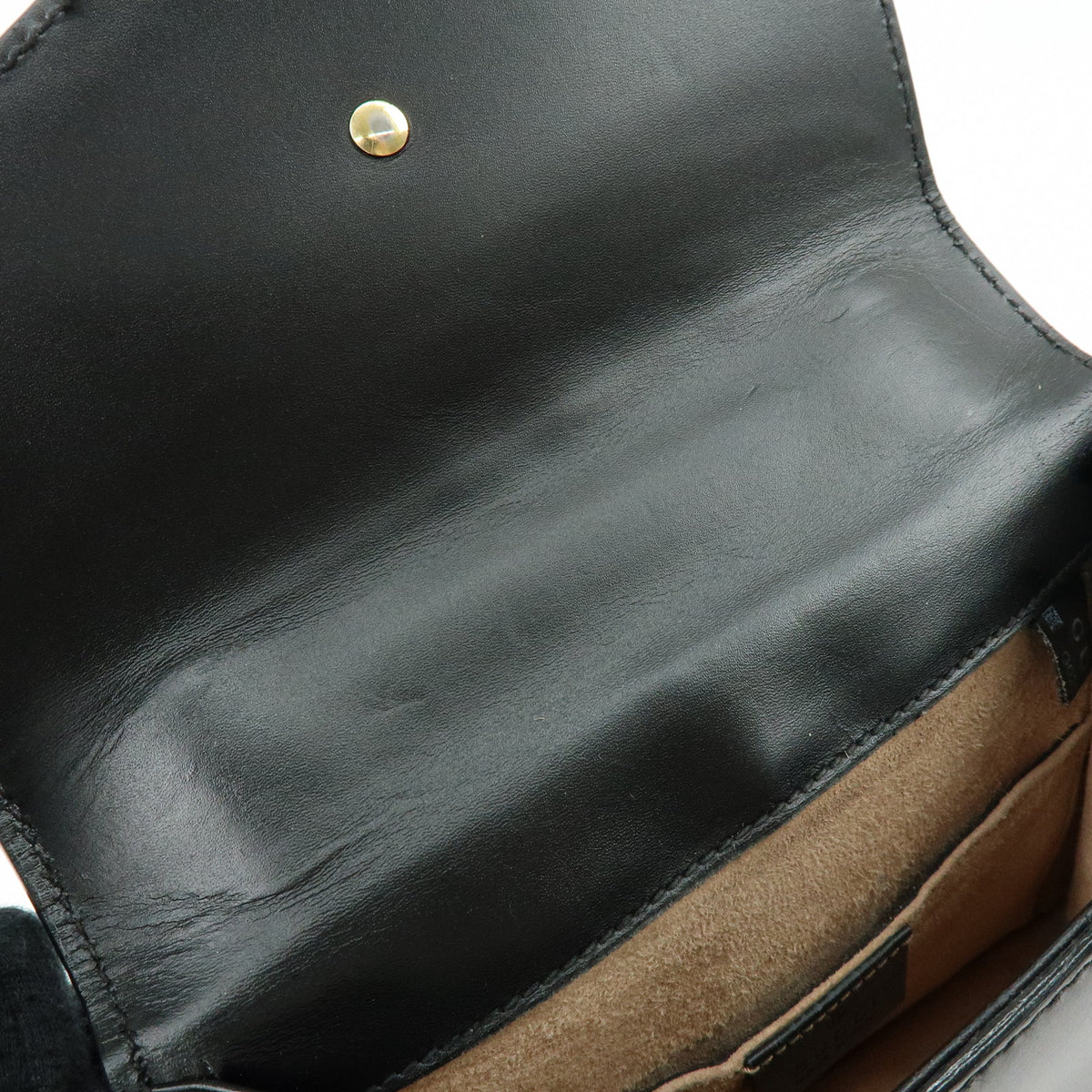 GUCCI Sylvie Sherry Leather Chain Shoulder Bag Crossbody Bag Black