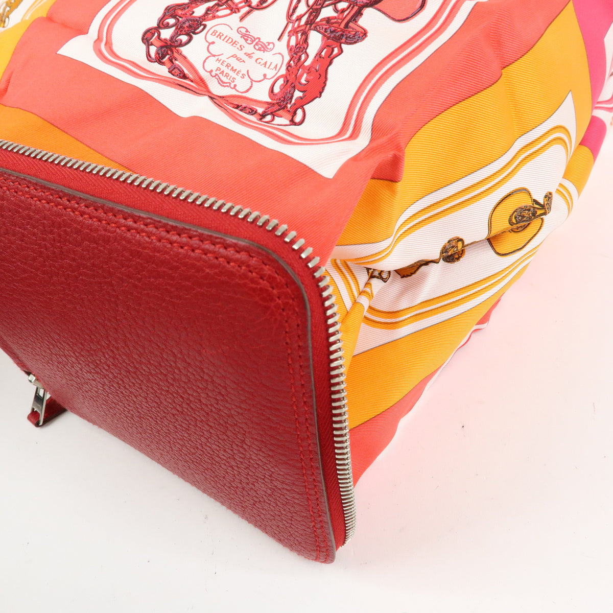 HERMES Buffle Skipper Silk 100% Silky Pop Foldable Tote Bag □L Stamped