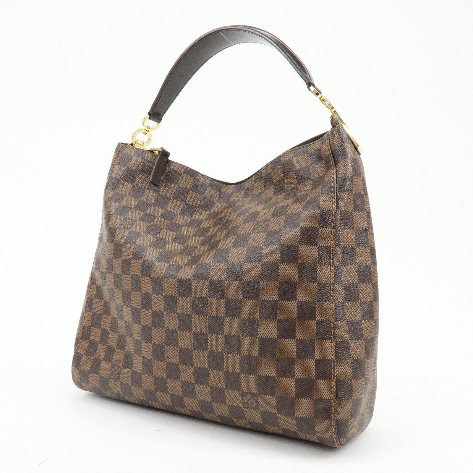 Louis Vuitton Damier Canvas Portobello PM Shoulder Bag Brown N41184