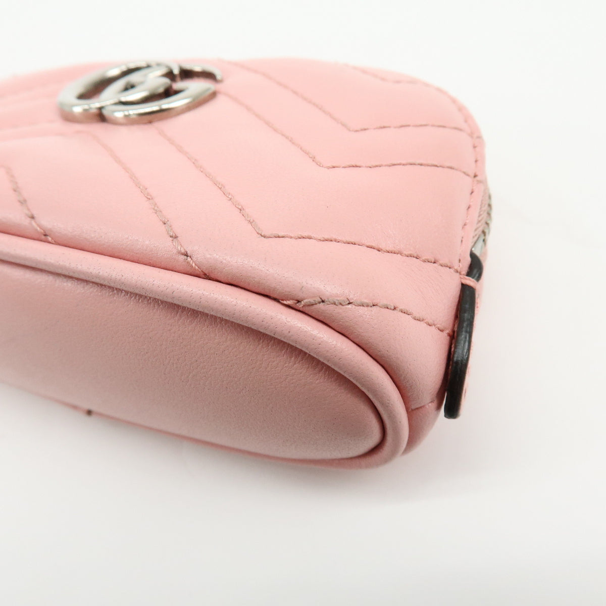 GUCCI GG Marmont Double G Leather Cosmetic Case Key Pouch Pink 625691