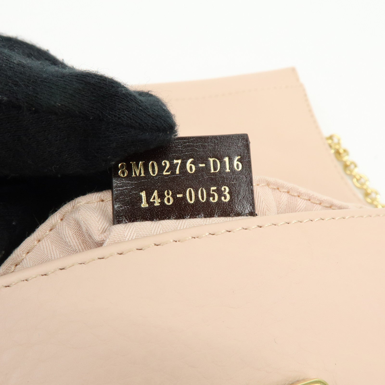 FENDI Leather Chain Shoulder Bag Crossbody Bag Pink Beige 8M0276
