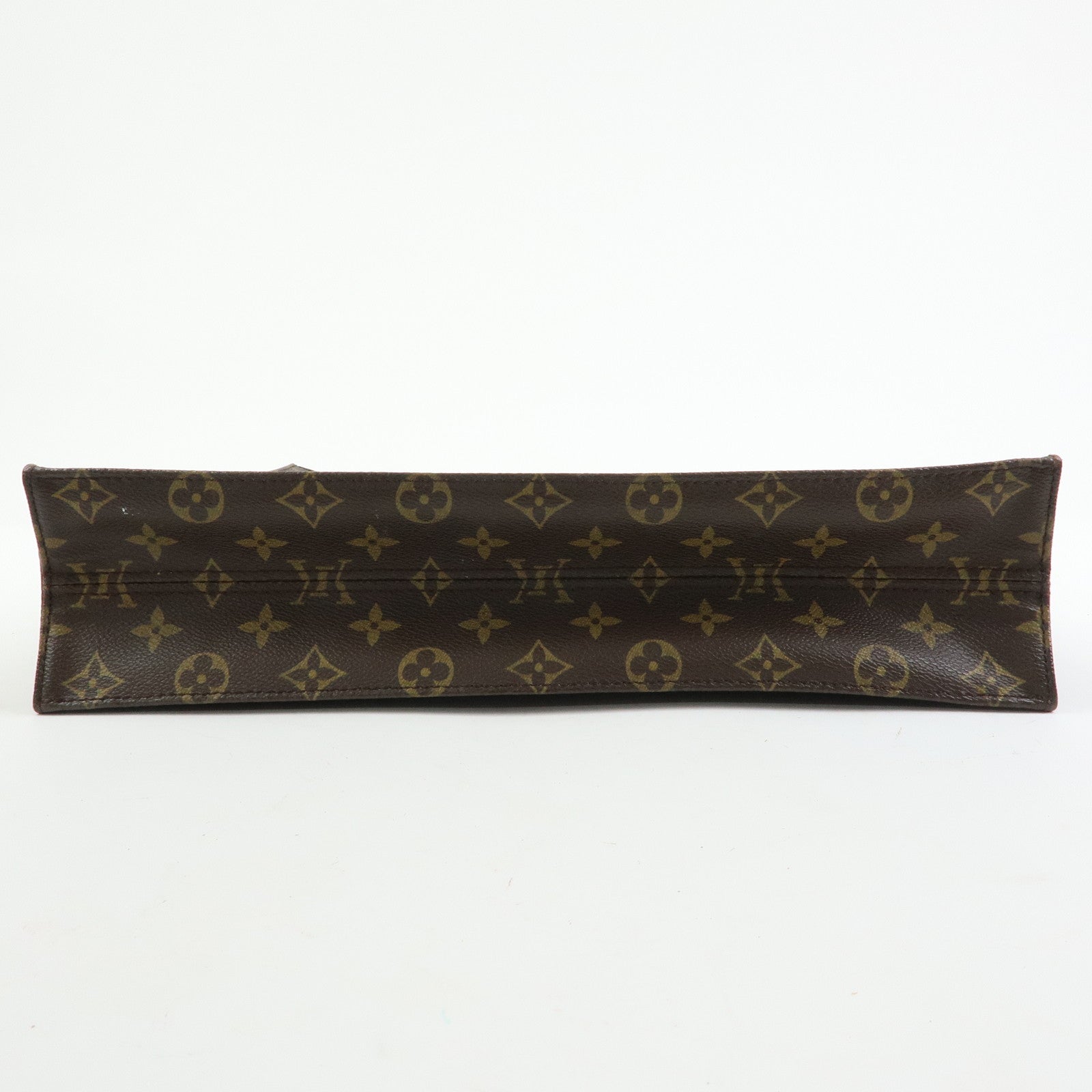 Louis Vuitton Monogram Sac Plat Tote Bag Hand Bag Brown M51140