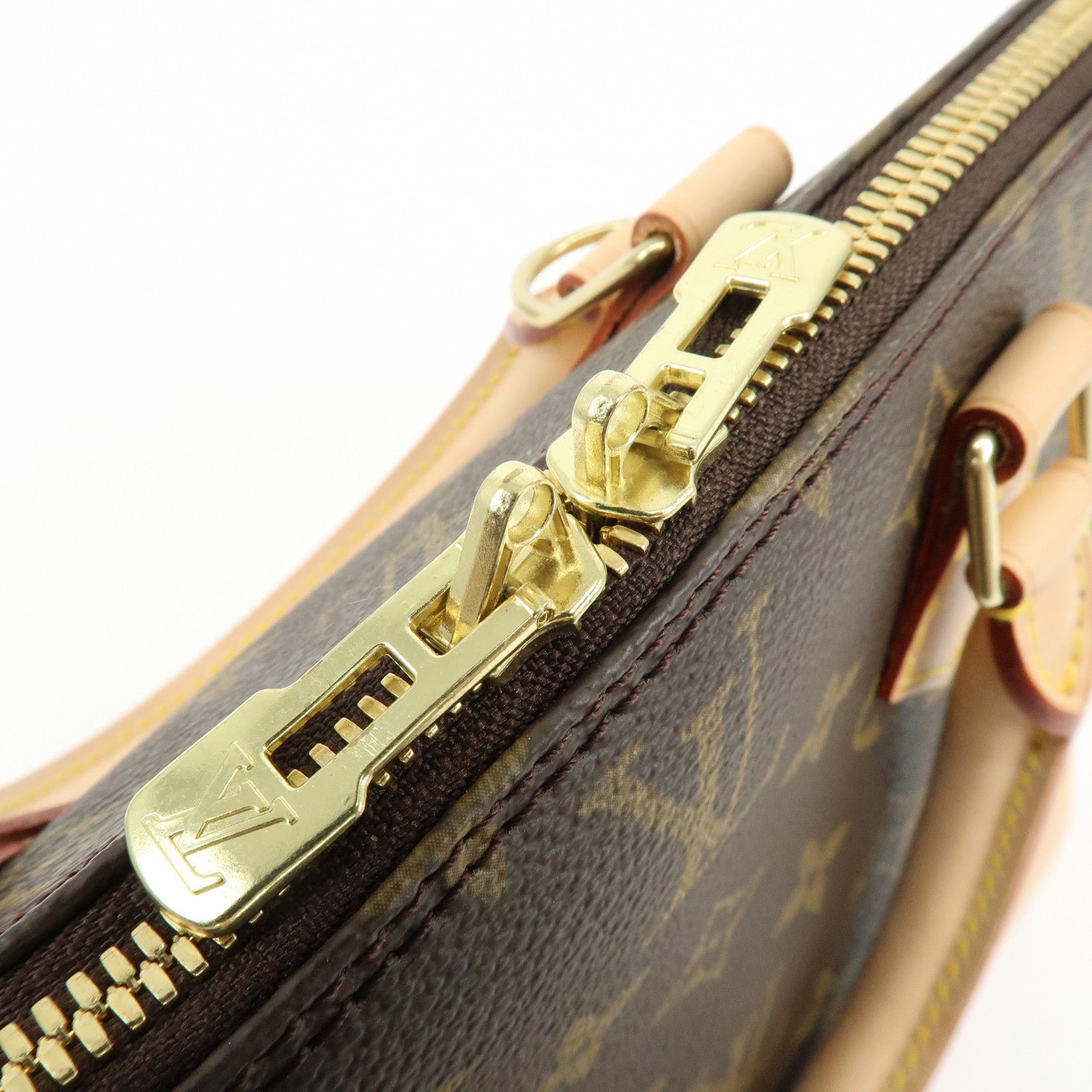 Louis Vuitton Monogram Alma PM Canvas Leather Hand Bag Brown M51130