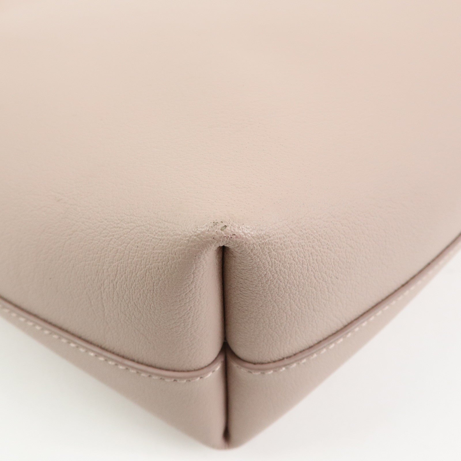 SAINT LAURENT PARIS Casandra Leather Tote Bag Shoulder Bag Pink Beige
