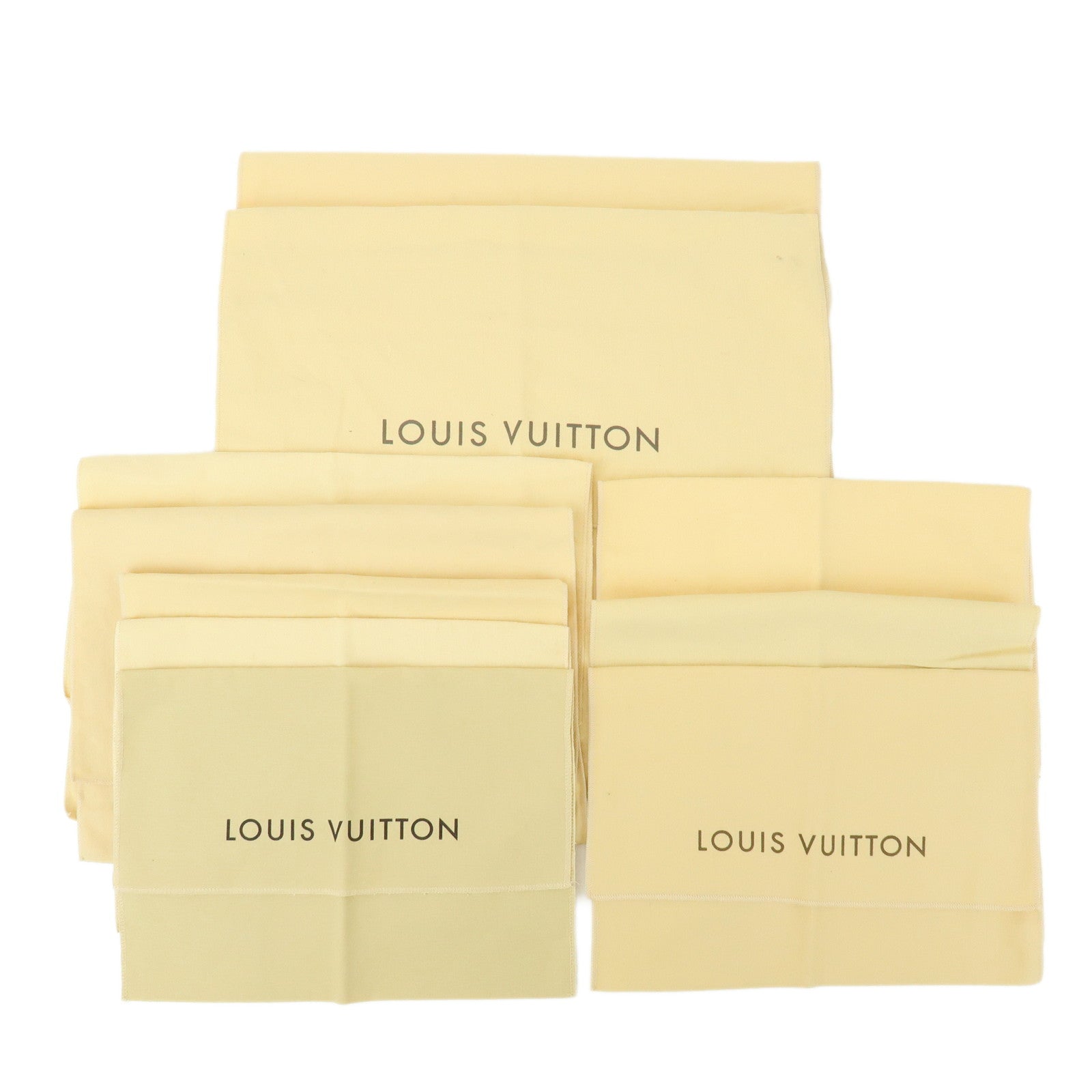 Loiuis Vuitton Set Of 10 Dust Bag Flap Style Beige