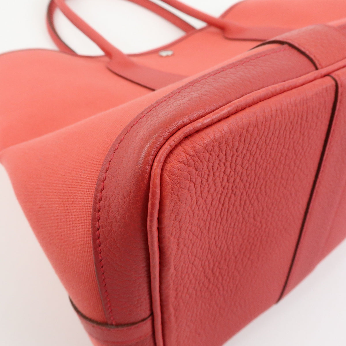 HERMES Garden Party PM Toile Ash Leather □N Stamped Tote Bag