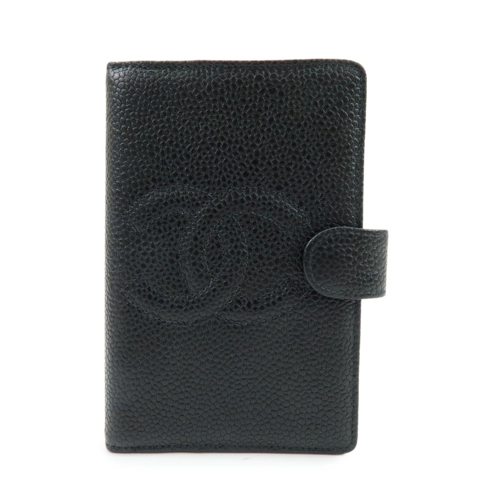 CHANEL COCO Mark Cavirskin Mini Agenda Cover Planner Cover Black A13506