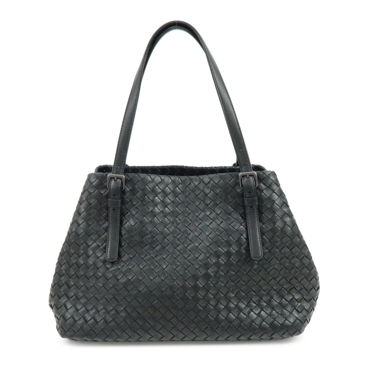 BOTTEGA VENETA Intrecciato Chester Leather Shoulder Bag Tote Bag Black