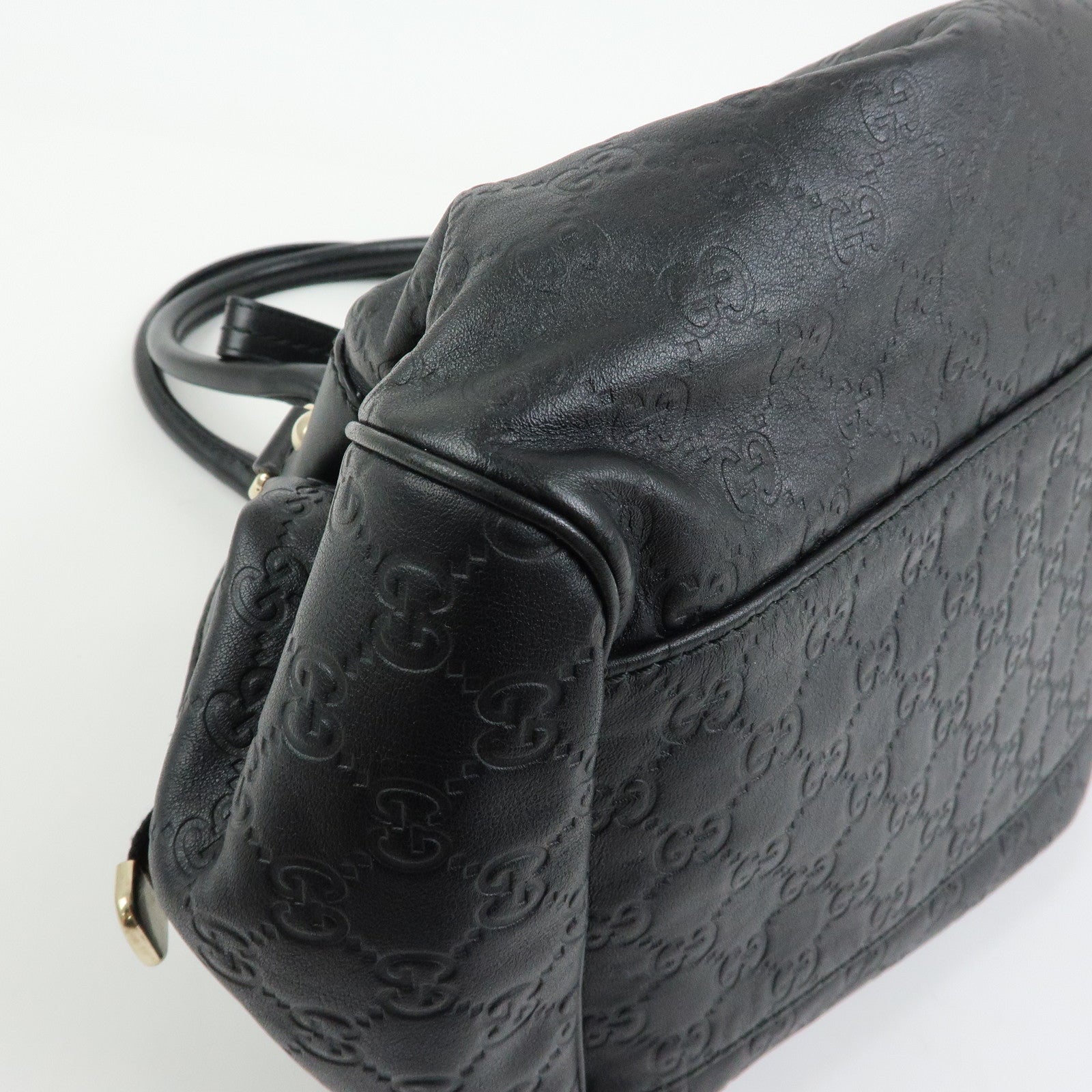 GUCCI Sukey Guccissima Leather 2Way Shoulder Bag Black 223974