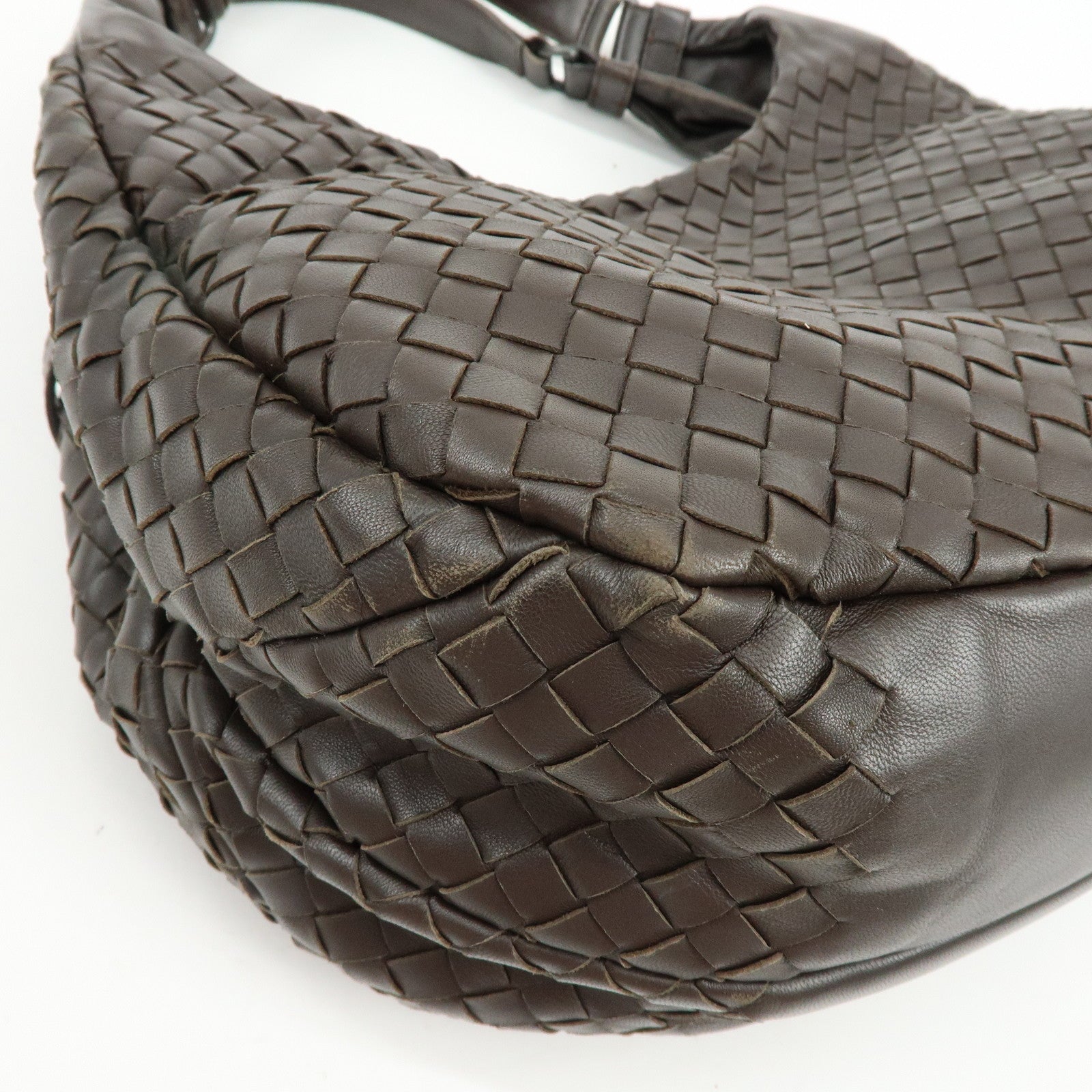 BOTTEGA VENETA Intrecciato Campana Shoulder Bag Hand Bag Brown 125787　