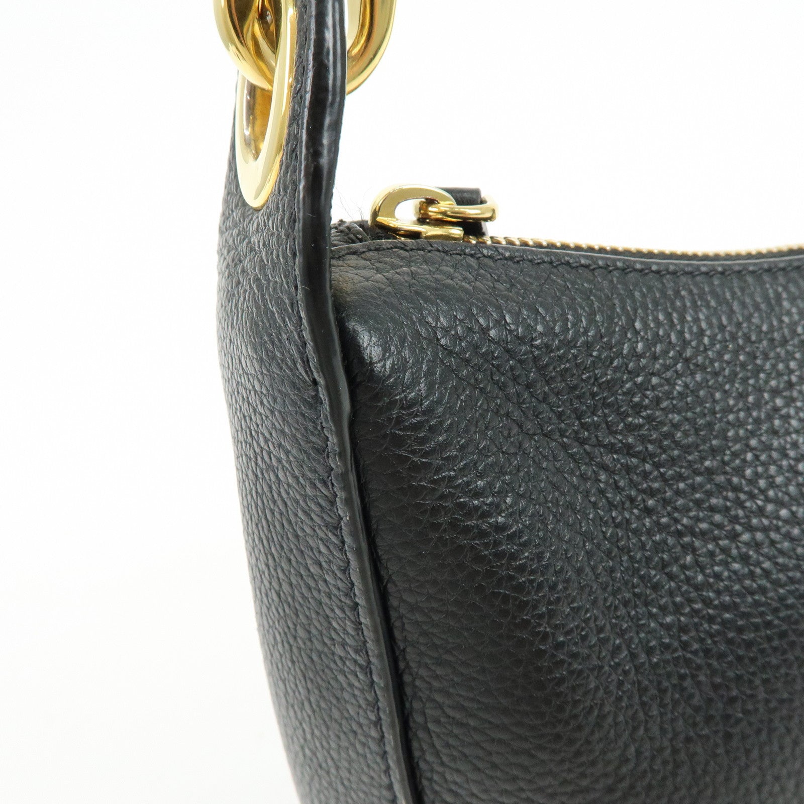 PRADA Vitello Phenix Leather Shoulder Bag Crossbody Bag  Black 1BC180
