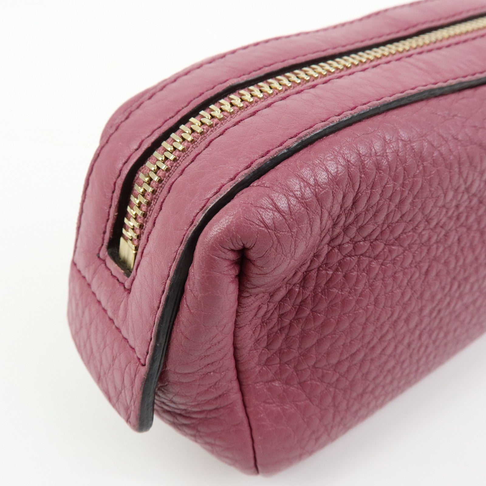 GUCCI Interlocking G SOHO Leather Cosmetic Pouch Makeup Case 308634