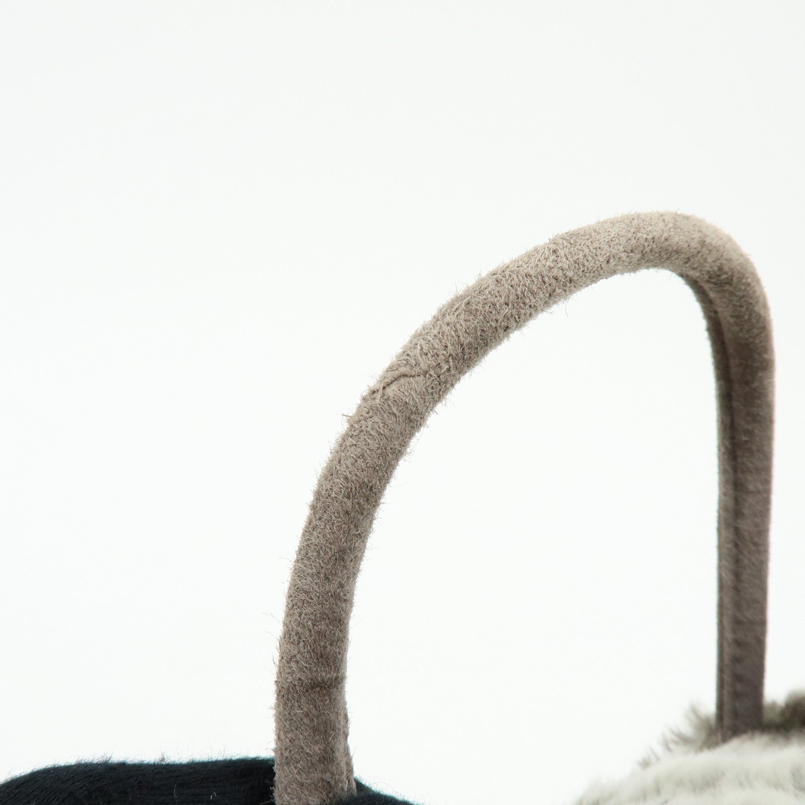 FENDI Zucca Mink like Fur Suede Backpack Rucksuck Gray